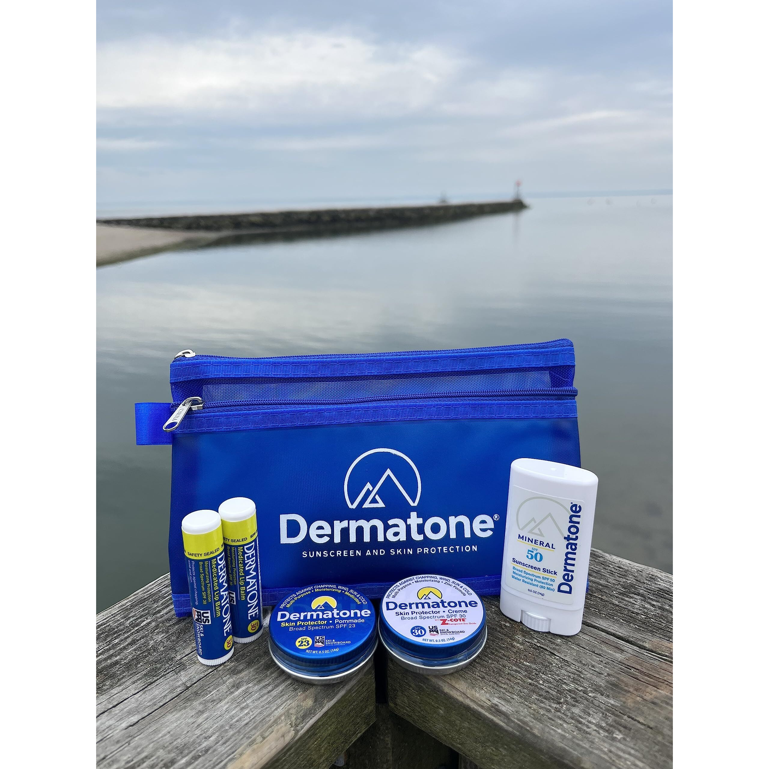 Dermatone Outdoor Protection Kit | Contains 4 Of Our Sunscreen  Skin Protection Products | Z-Cote  Classic Tin  Mineral Sunscreen Stick And 2 Medicated Lip Balms