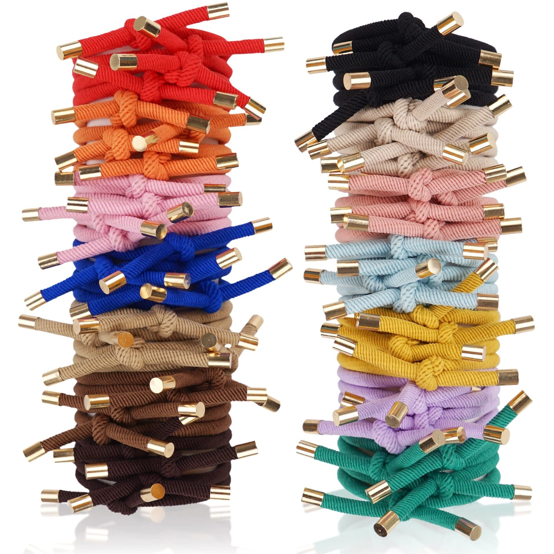 56 Pieces Hair Tie Elastics Knotted Hair Ties Ponytail Holders For Women For Women Girls  14 Colors