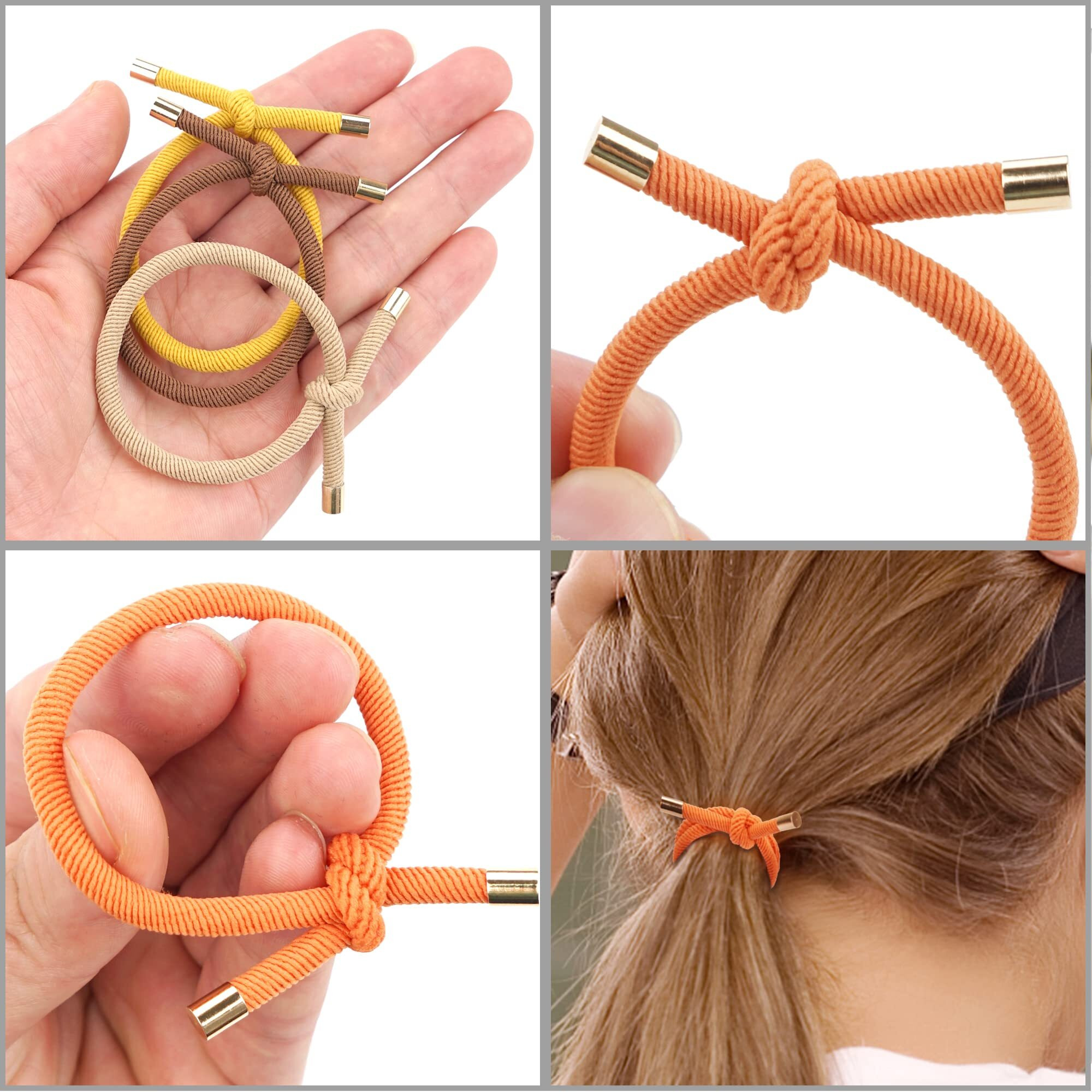 56 Pieces Hair Tie Elastics Knotted Hair Ties Ponytail Holders For Women For Women Girls  14 Colors