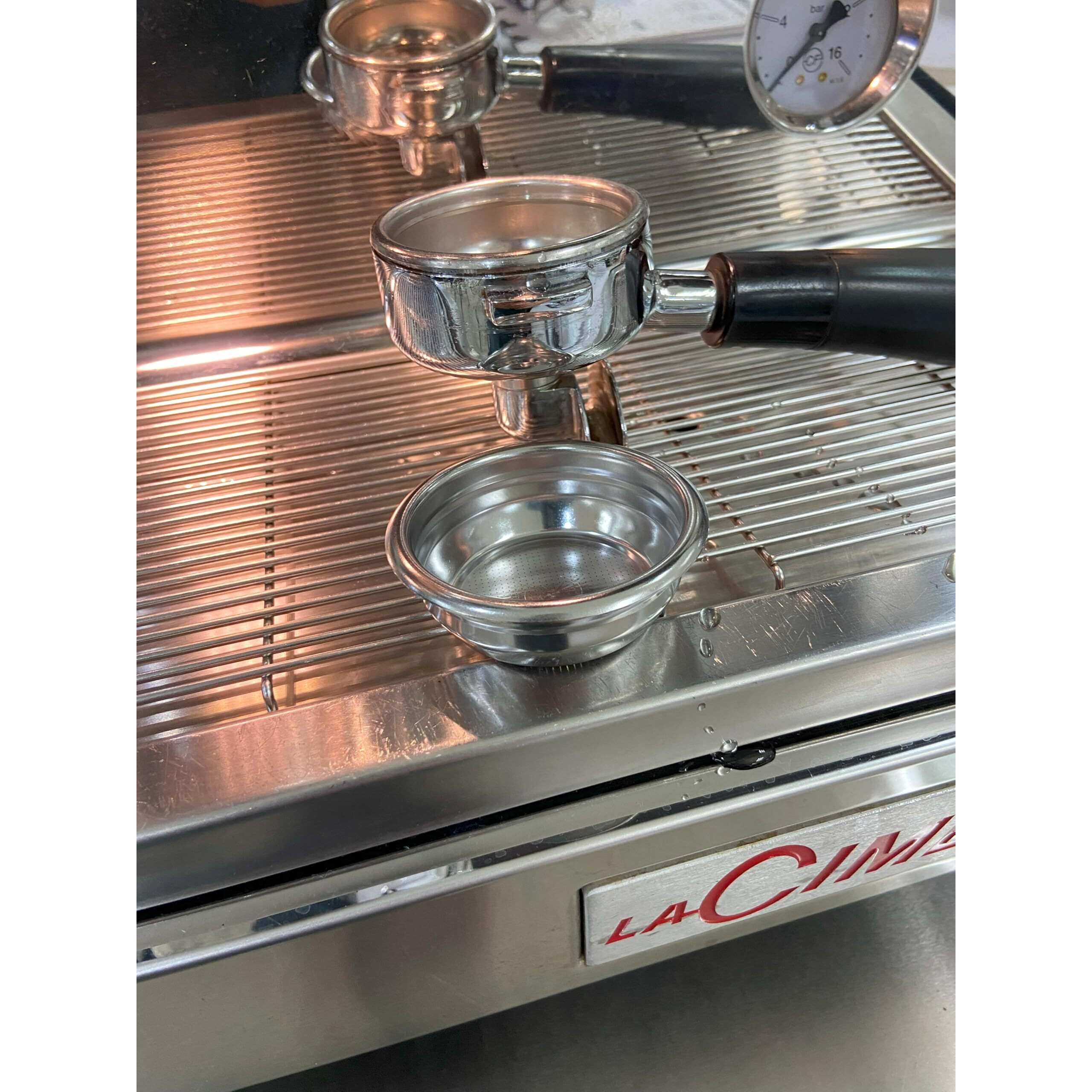 58Mm E61 Precision Filter Ridged Basket Stainless Steel Portafilter Basket Espresso Basket Compatible 58Mm Portafilter Filter Basket Double Cup Coffee Basket Replacement