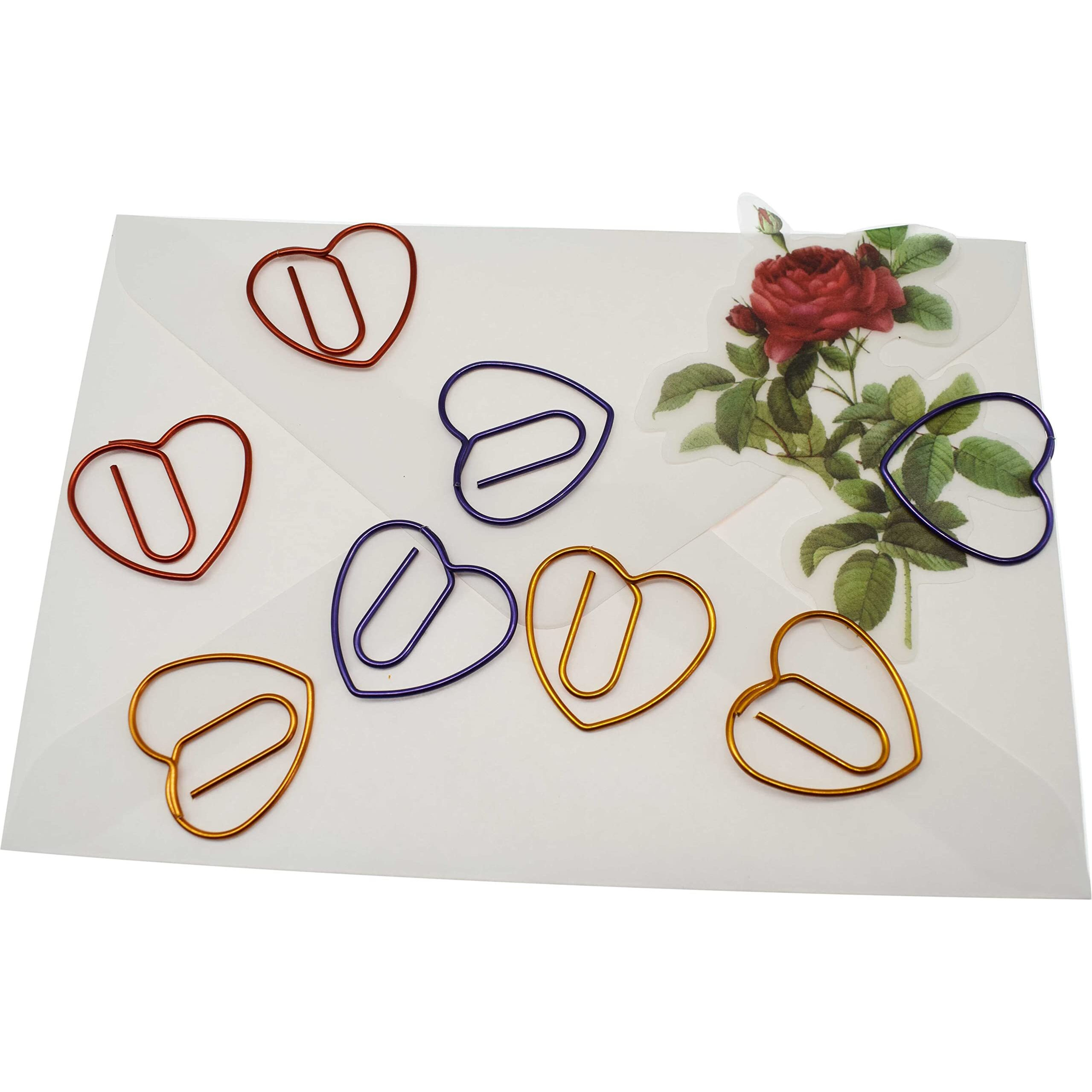 Cute Heart Paper Clips Purple Paperclips  Gift Idea (Purple  50 Pack)