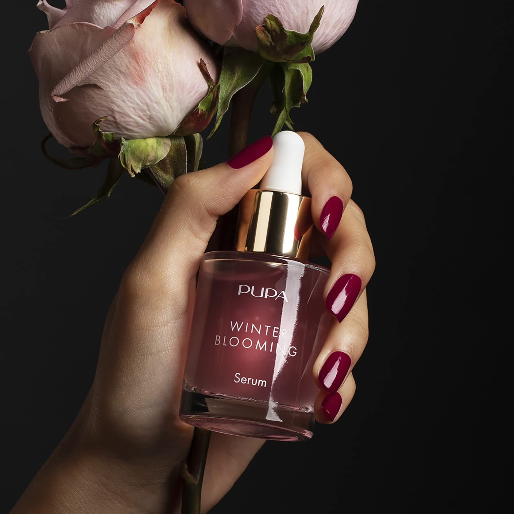 Pupa Milano Winter Blooming Face Serum - Rich In Hyaluronic Acid - Real Hydration Concentrate - Contains Rose Extract - Instantly Absorbed  Giving Your Face A Fresh And Glowing Appearance - 1.01 Oz