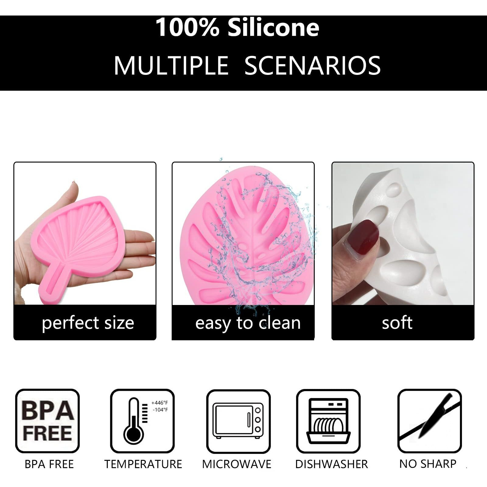 Large Turtle Leaf Fondant Molds  Hawaiian Palm Leaf Fern Plant Silicone Molds  Tropical Plantain Leaf Chocolate Baking Molds For Cake Decoration Cupcake Topper Candy Clay Resin Diy Craft