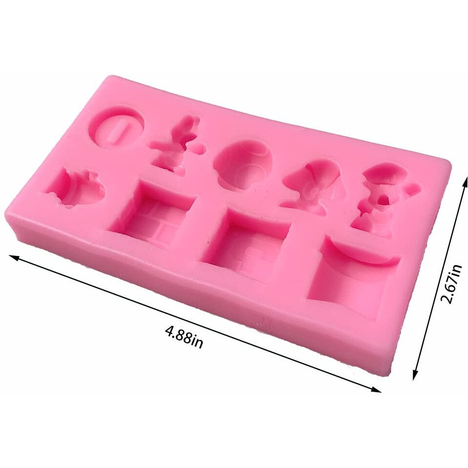 Guratapa 9 Hole Gold Coin Super Yoshi Dragon Mushroom Gold Coins Silicone Molds For Diy Fondant Candy Making Chocolate Mold Desserts Gum Clay Biscuit Plaster Resin Cupcake Topper Cake Decor Moulds 3