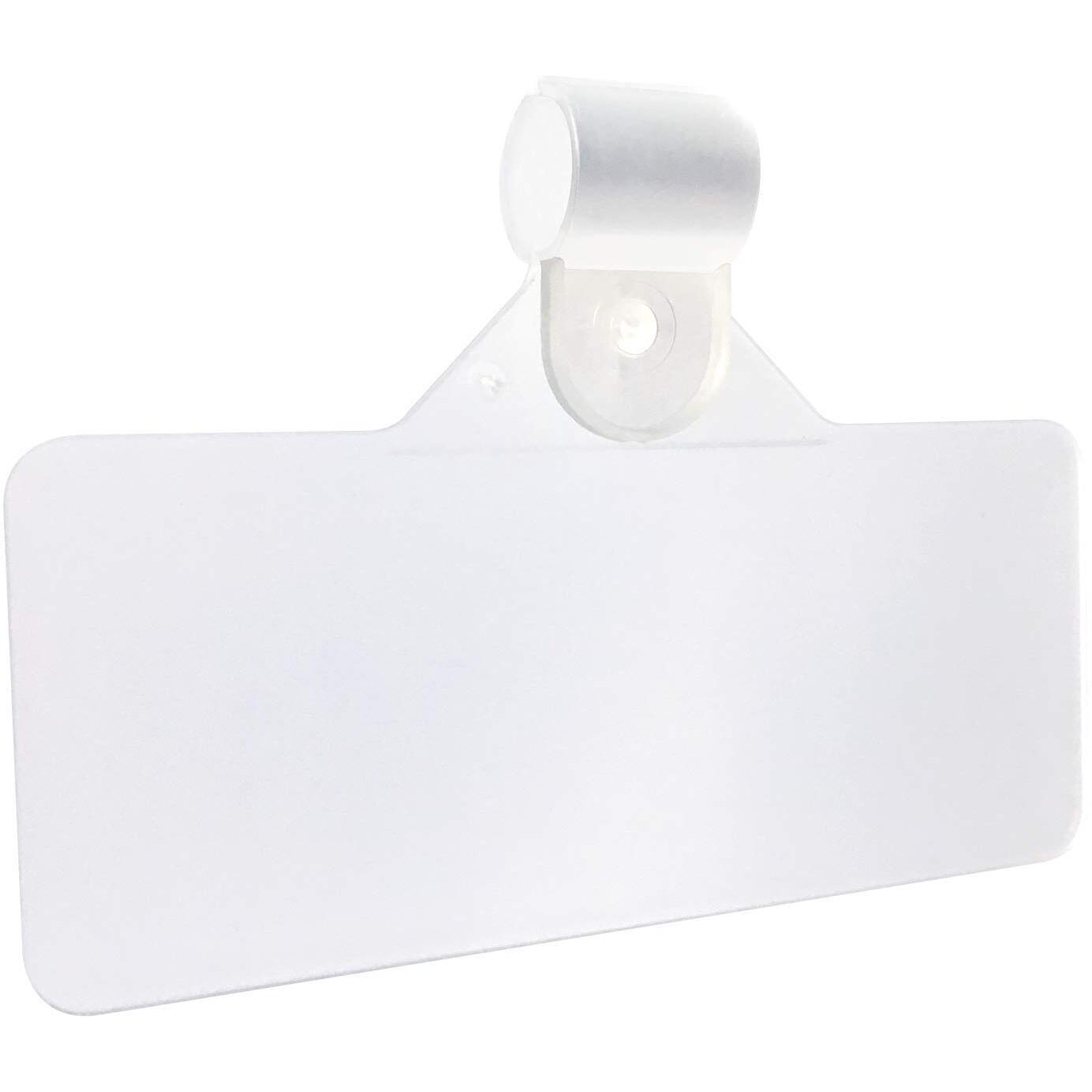 25 Clear Plastic Wire Shelf Label Holders For Adhesive Labels  Professional Display Retail Price Tag Ticket Hanger Clips  Snap On Pantry Sign Label Holder For Wire Shelves & Baskets (3"" W X 1.25"" H)