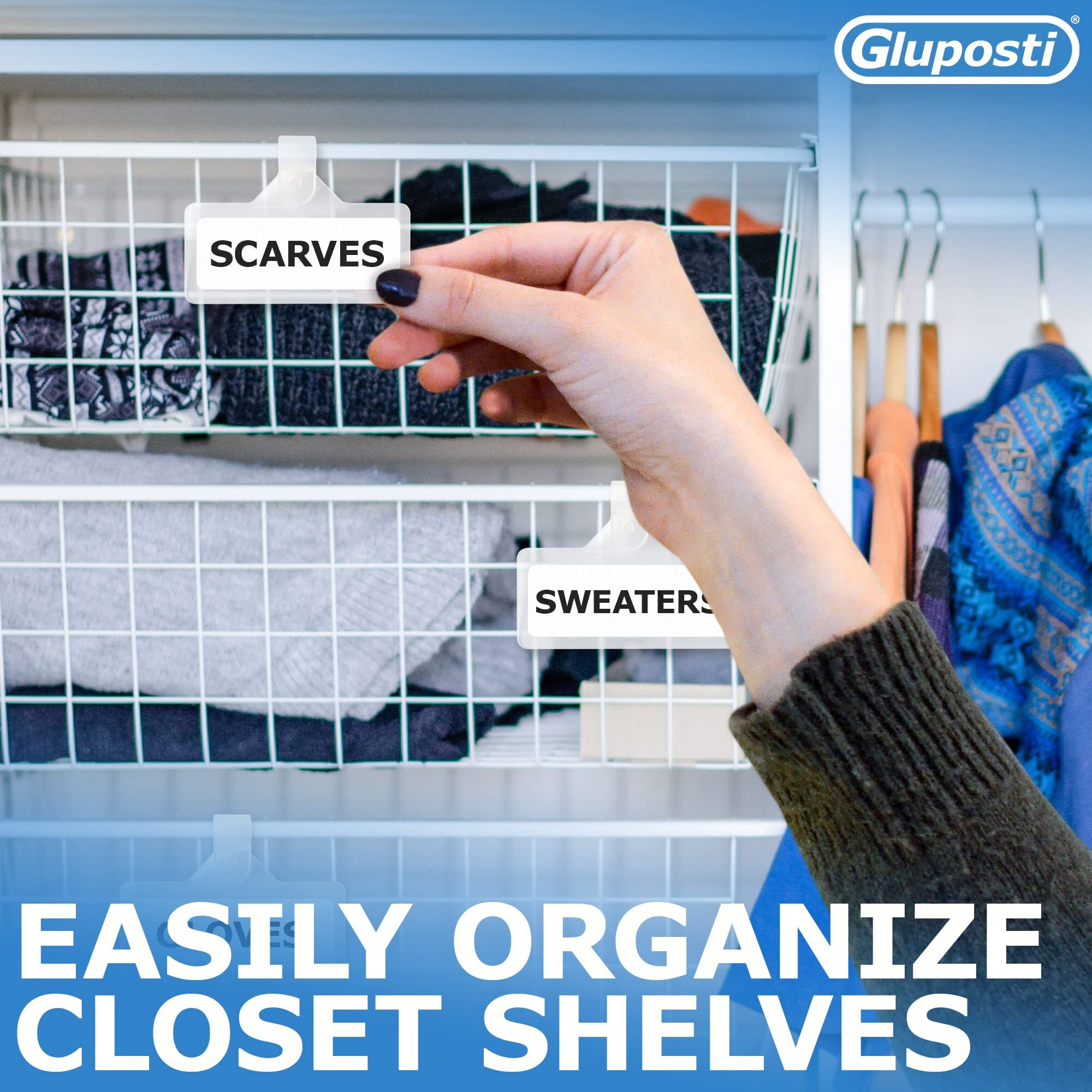 25 Clear Plastic Wire Shelf Label Holders For Adhesive Labels  Professional Display Retail Price Tag Ticket Hanger Clips  Snap On Pantry Sign Label Holder For Wire Shelves & Baskets (3"" W X 1.25"" H)