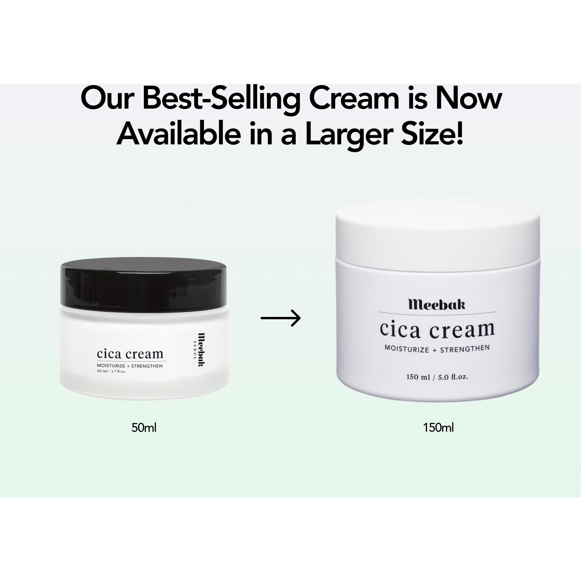 Meebak Cica Korean Face Moisturizer 5 Fl Oz For Women | Korean Face Moisturizer For Sensitive Skin  Anti-Aging Night Cream With Retinol  Hyaluronic Acid | Calming & Repairing Skin | Large Size