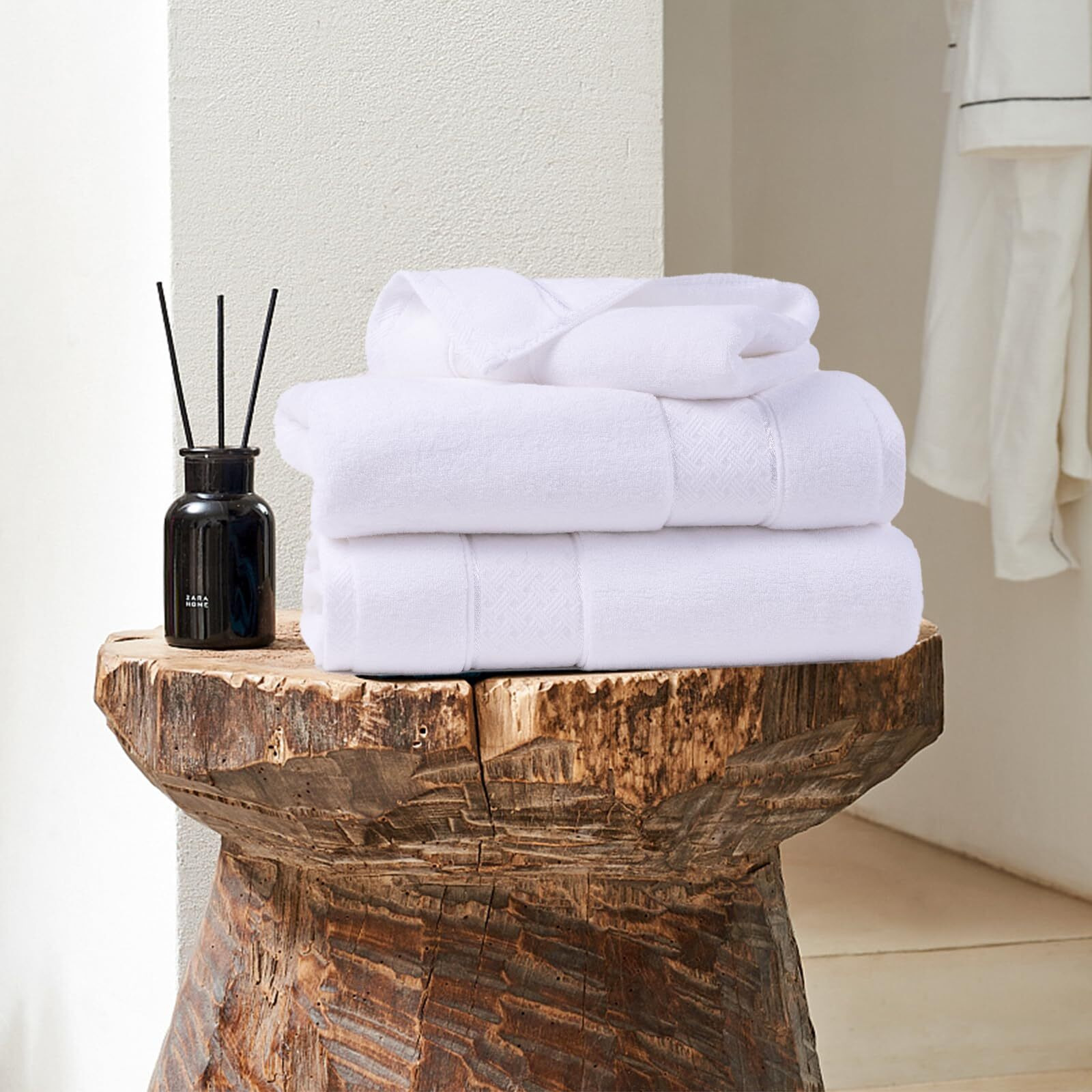 Cozyart White Bath Towels Set 6 Piece  Luxury 100% Turkish Cotton 650Gsm Hotel Quality  Soft  Absorbent Towel Sets For Bathroom | 2 Bath Towels 2 Hand Towels 2 Washcloths
