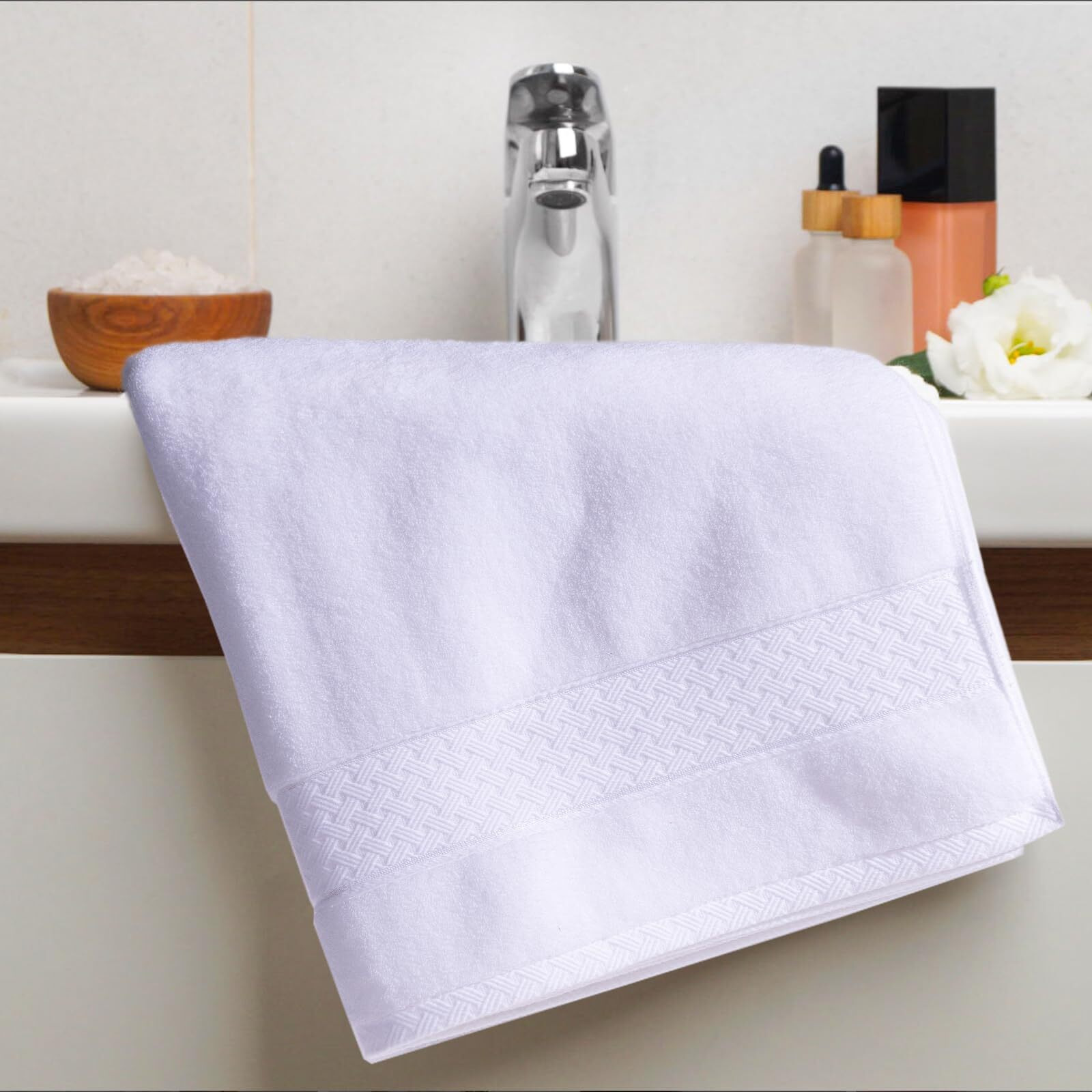 Cozyart White Bath Towels Set 6 Piece  Luxury 100% Turkish Cotton 650Gsm Hotel Quality  Soft  Absorbent Towel Sets For Bathroom | 2 Bath Towels 2 Hand Towels 2 Washcloths