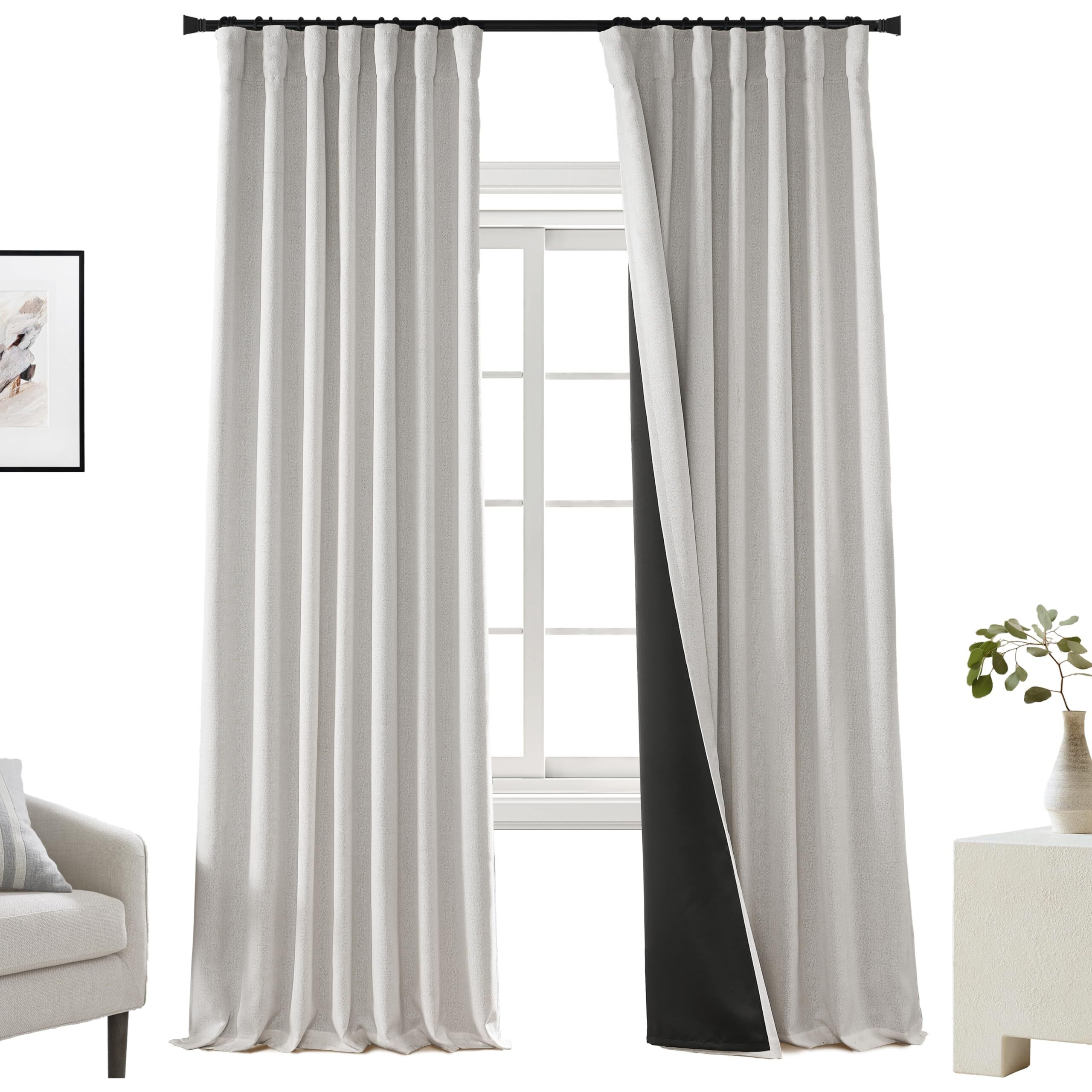 Panelsburg 96 Inch Curtains 2 Panel Set 8Ft Long Blackout Room Darkening 8 Ft Floor Length Curtains For Bedroom