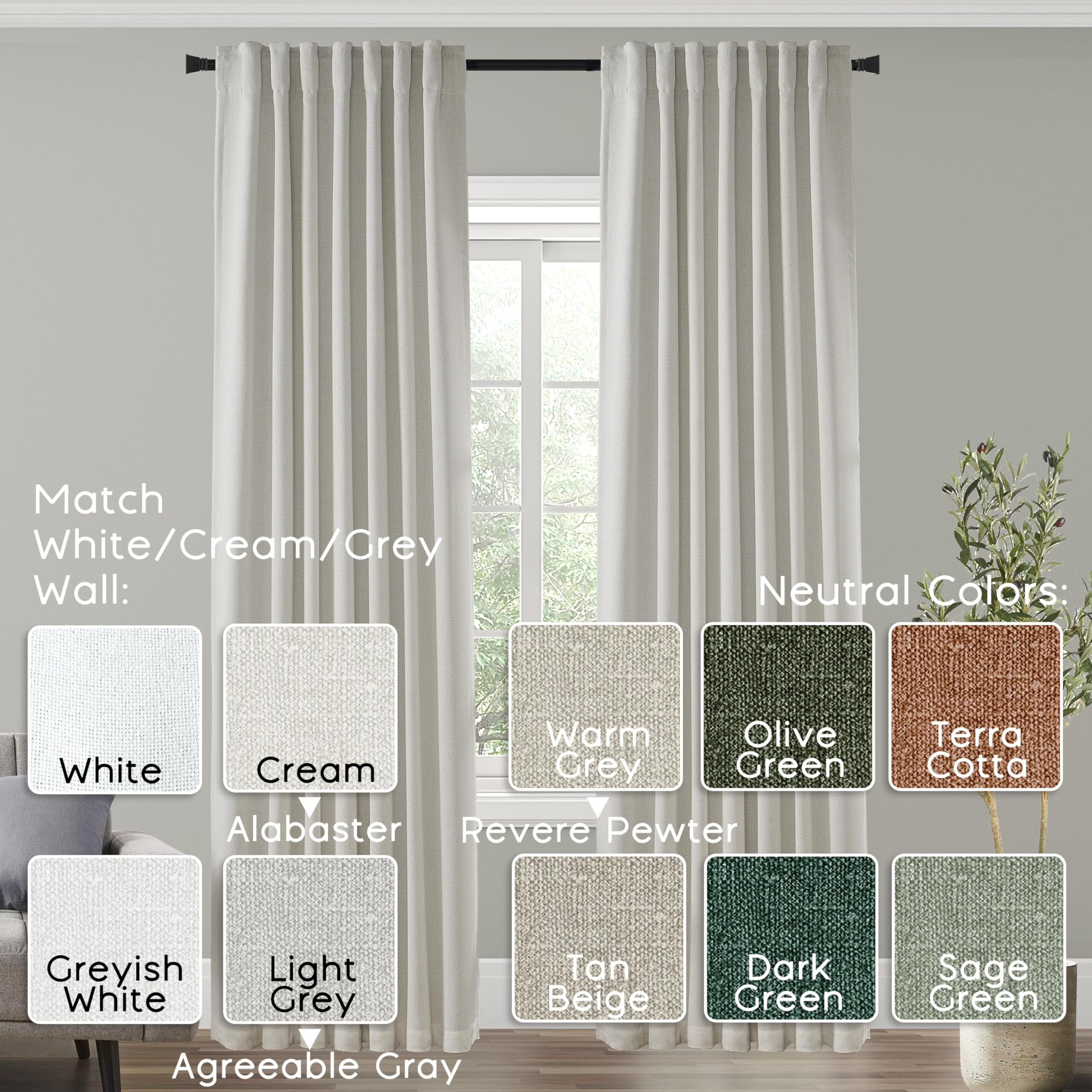 Panelsburg 96 Inch Curtains 2 Panel Set 8Ft Long Blackout Room Darkening 8 Ft Floor Length Curtains For Bedroom