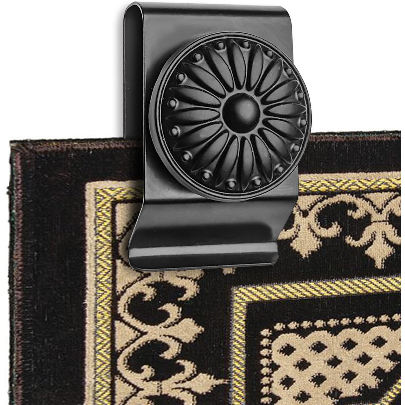Tapestry Wall Hanging Clamps 4 Pack Textile Art Decoration Wall Hangers Metal Clips For Hanging Rugs Carpet Wall Display (Black)