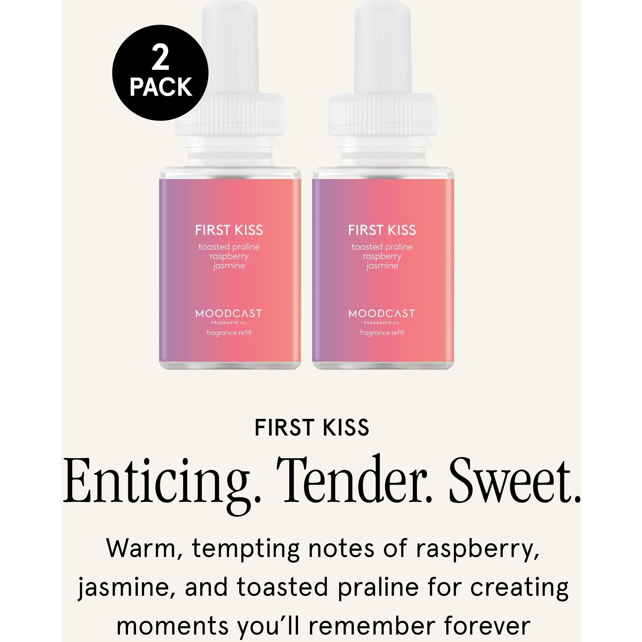 Pura & Moodcast Home Scent Refill - Smart Home Air Diffuser Fragrance - Up To 120-Hours Of Premium Fragrance Per Refill - Household Essential - Clean & Safe Diffuser Fragrance - 2 Pack  First Kiss