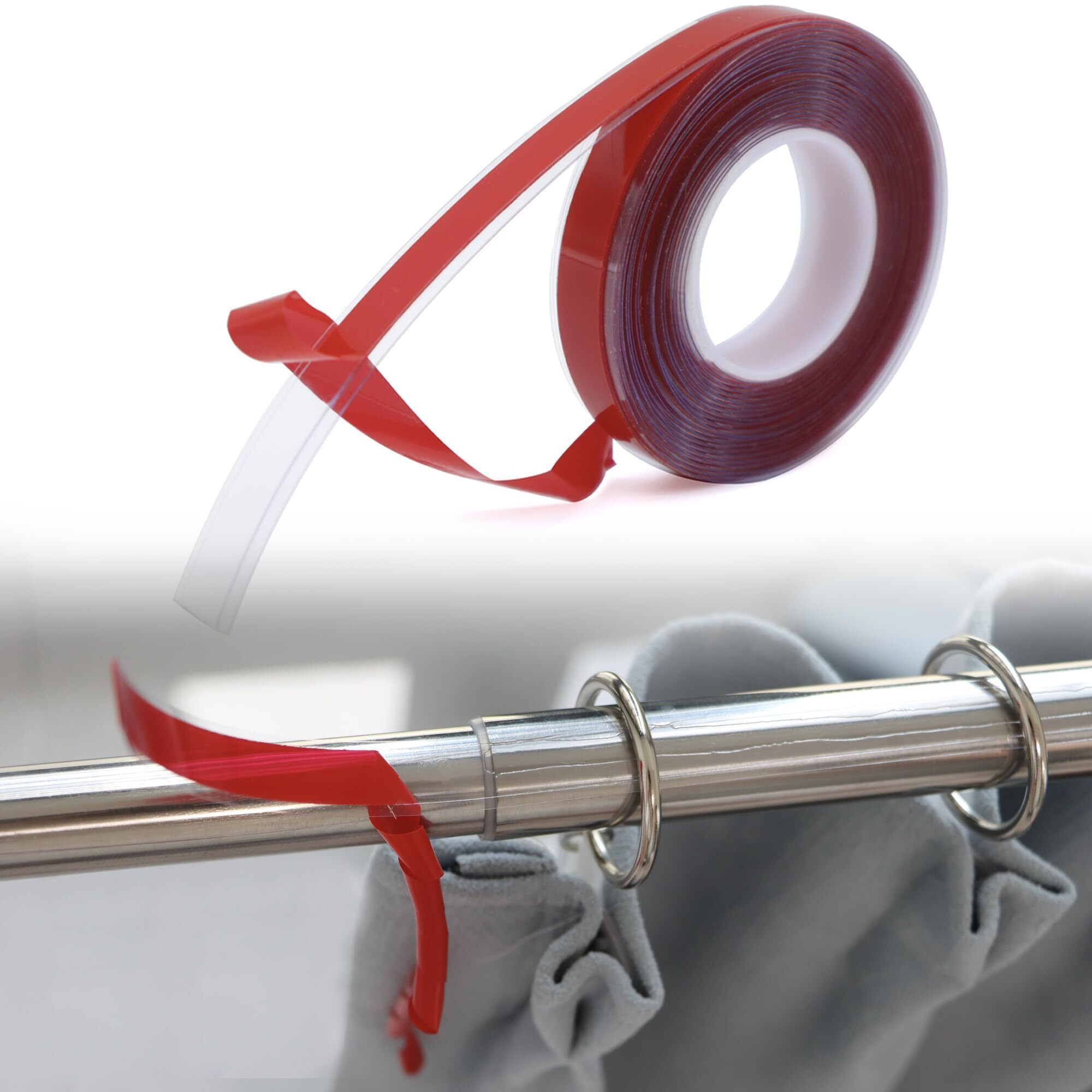 Lutq 26 Ft Curtain Rod Slide Clear - Smooth And Silent Curtain Rod Sliding Accessories For Drapery Curtain Rings - Hard Surface - Wide - Make Curtains Slide Easier