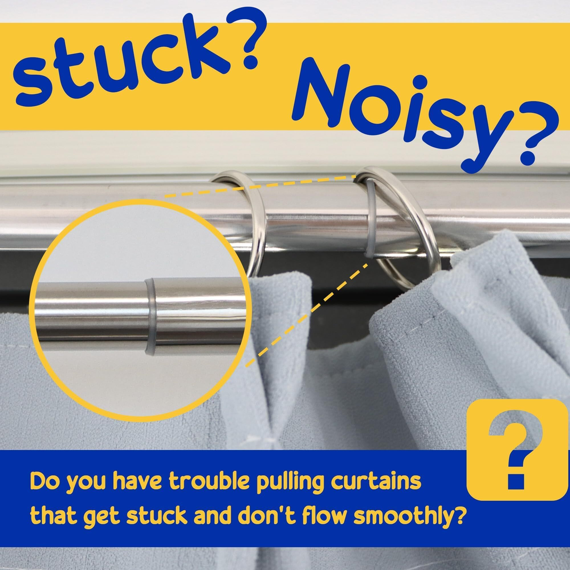 Lutq 26 Ft Curtain Rod Slide Clear - Smooth And Silent Curtain Rod Sliding Accessories For Drapery Curtain Rings - Hard Surface - Wide - Make Curtains Slide Easier