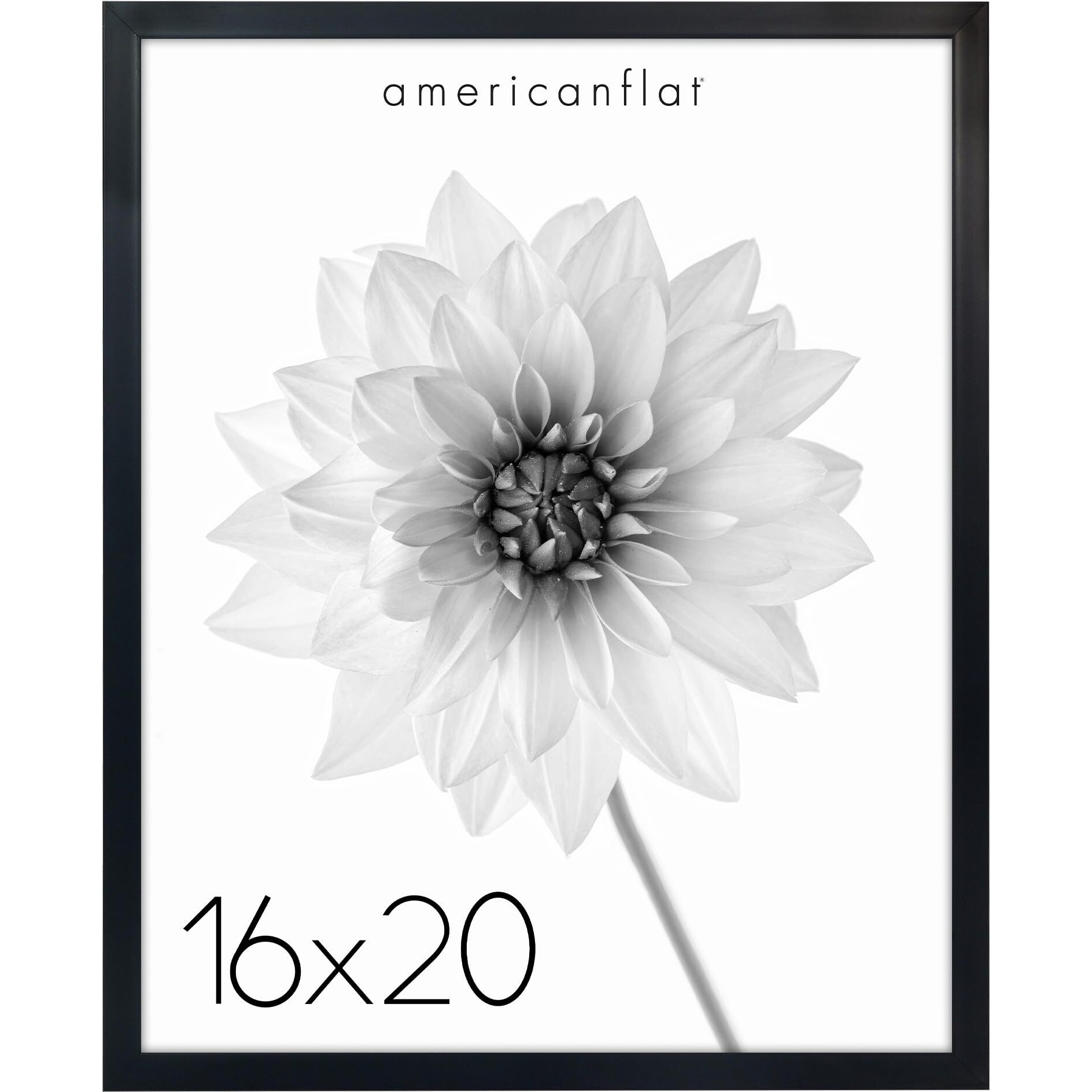 Americanflat 16X20 Picture Frame With Polished Plexiglass - Soho Collection - Gallery Style Deep Molding Frame For Wall Display - Black