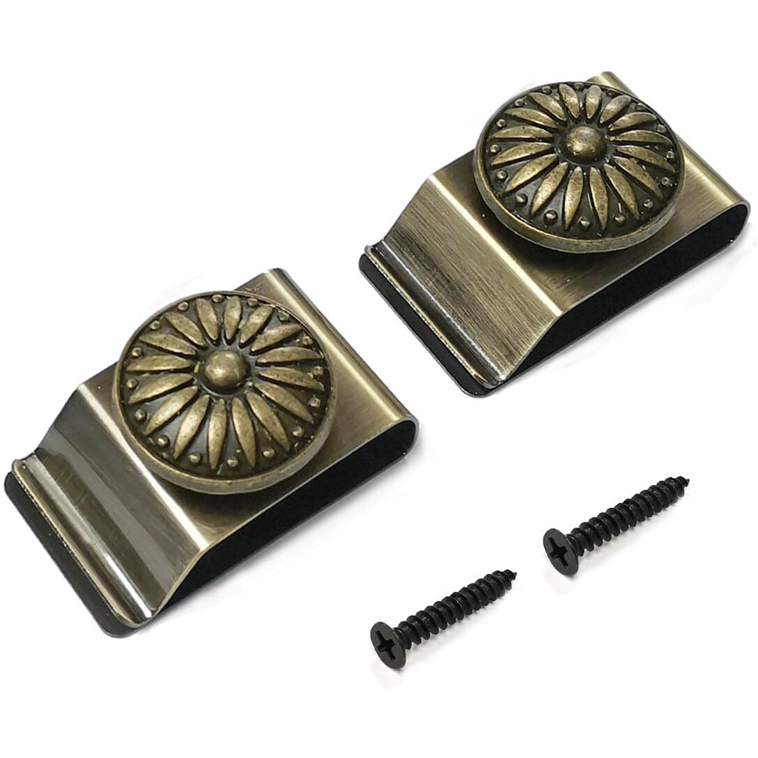 Tapestry Wall Hanging Clamps 2Pcs Textile Art Decoration Wall Hangers Metal Clips For Hanging Rugs Carpet Wall Display (Bronze)