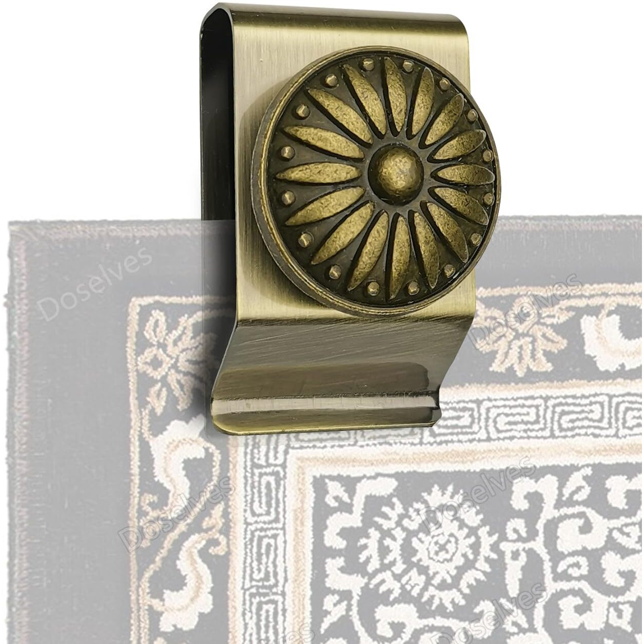 Tapestry Wall Hanging Clamps 2Pcs Textile Art Decoration Wall Hangers Metal Clips For Hanging Rugs Carpet Wall Display (Bronze)