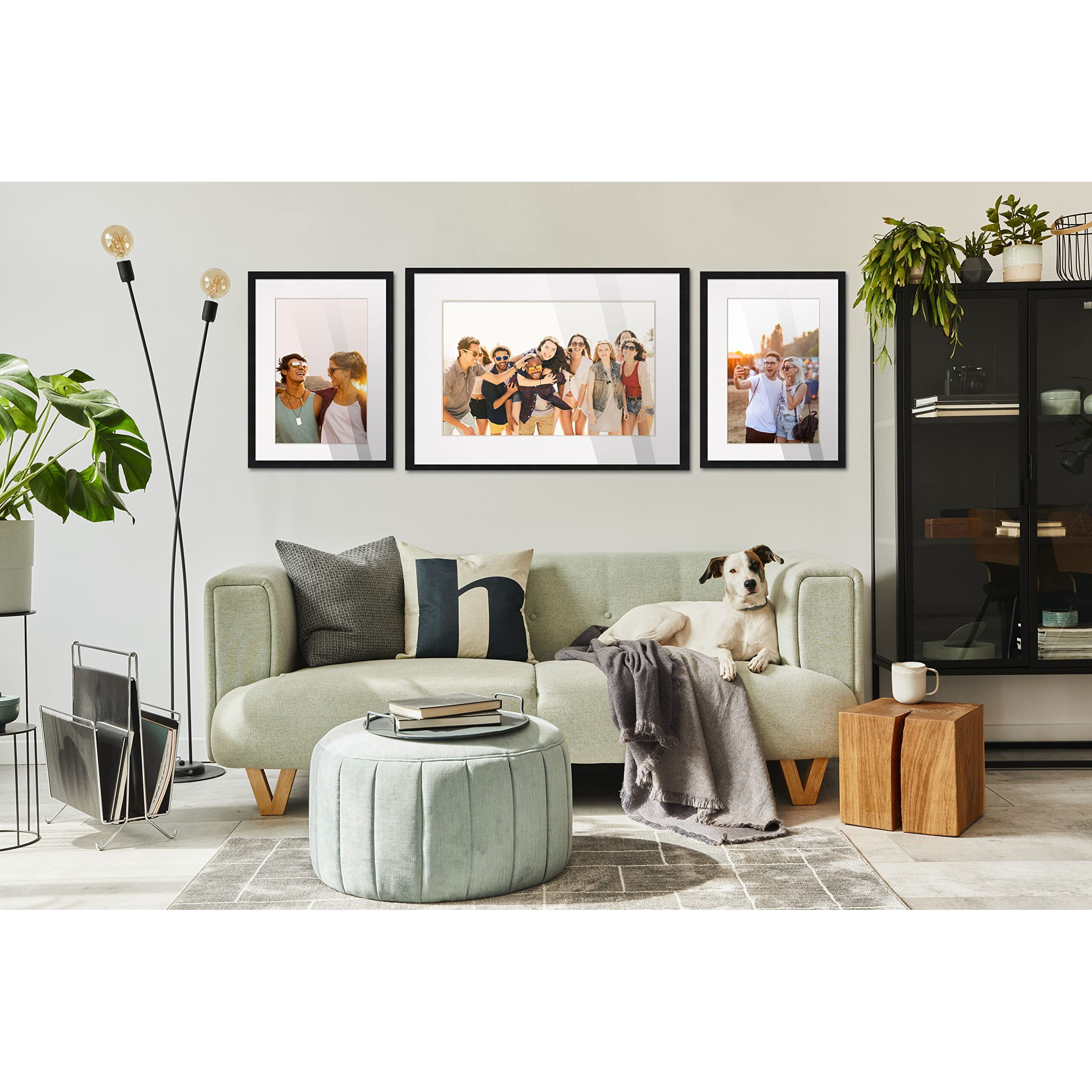 7X10 Frame Black Wood With White Mat | 9X12 Frame Matted To 7X10 | Display Your Photo Under Uv Acrylic Shatter Guard Front  With Foam Board Backing And Wall Hanging Hardware - Wood Frame