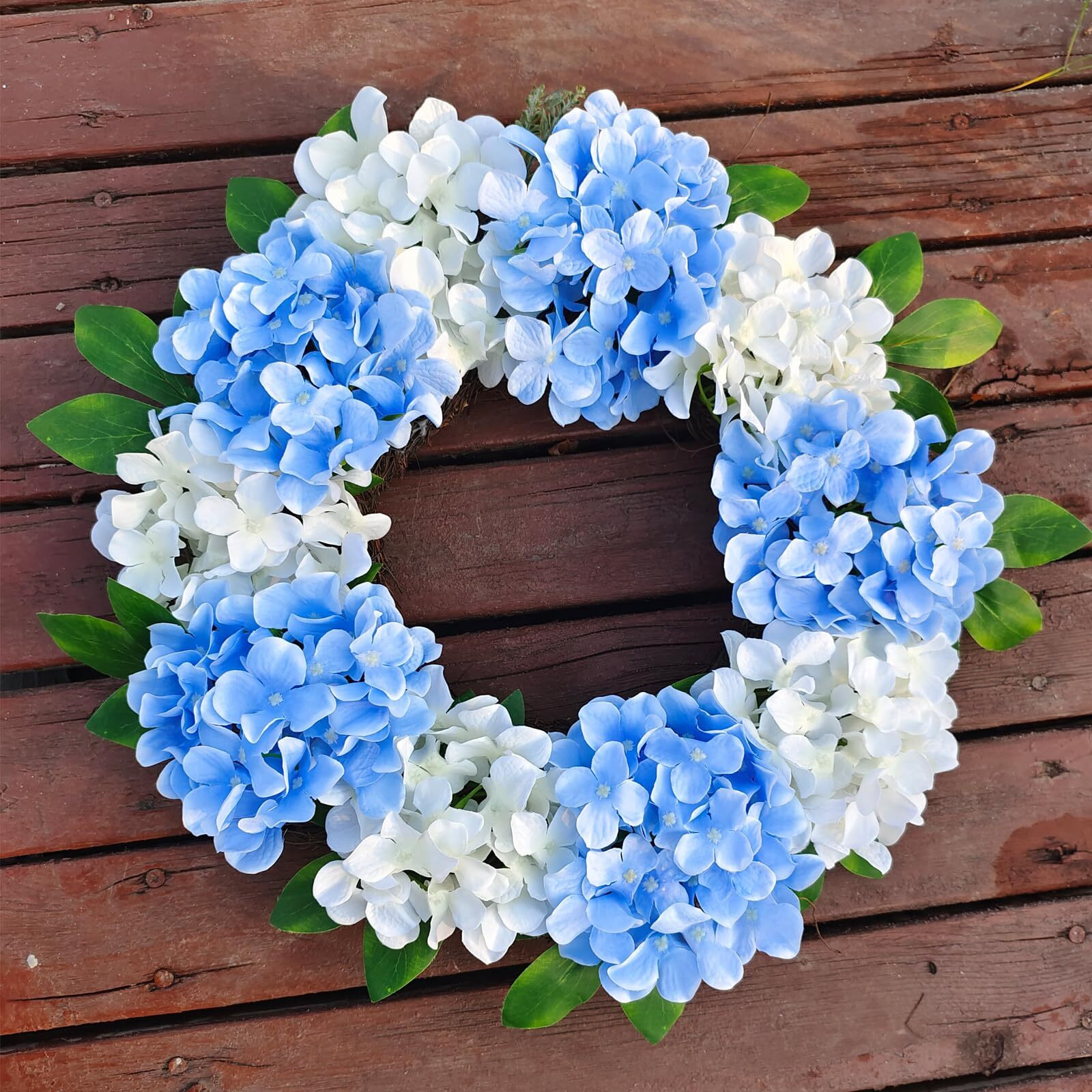 Cherica 20 Pcs Blue Hydrangea Artificial Flowers Bulk  Faux Hydrangea Flowers Heads  Artificial Fake Silk Hydrangea Flowers With Stems  Blue Flowers Artificial For Decoration Wedding DCor