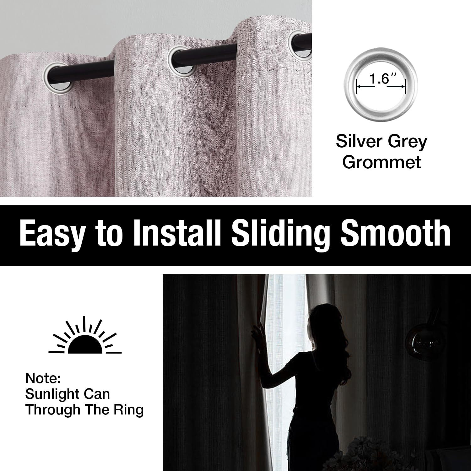 Pink Full Blackout Curtains For Girls Bedroom 84Inch Length Long Thermal Insulated Ture Blackout Window Drapes For Nursery Living Room 52"" Wx 84"" Grommet Top 2Pcs