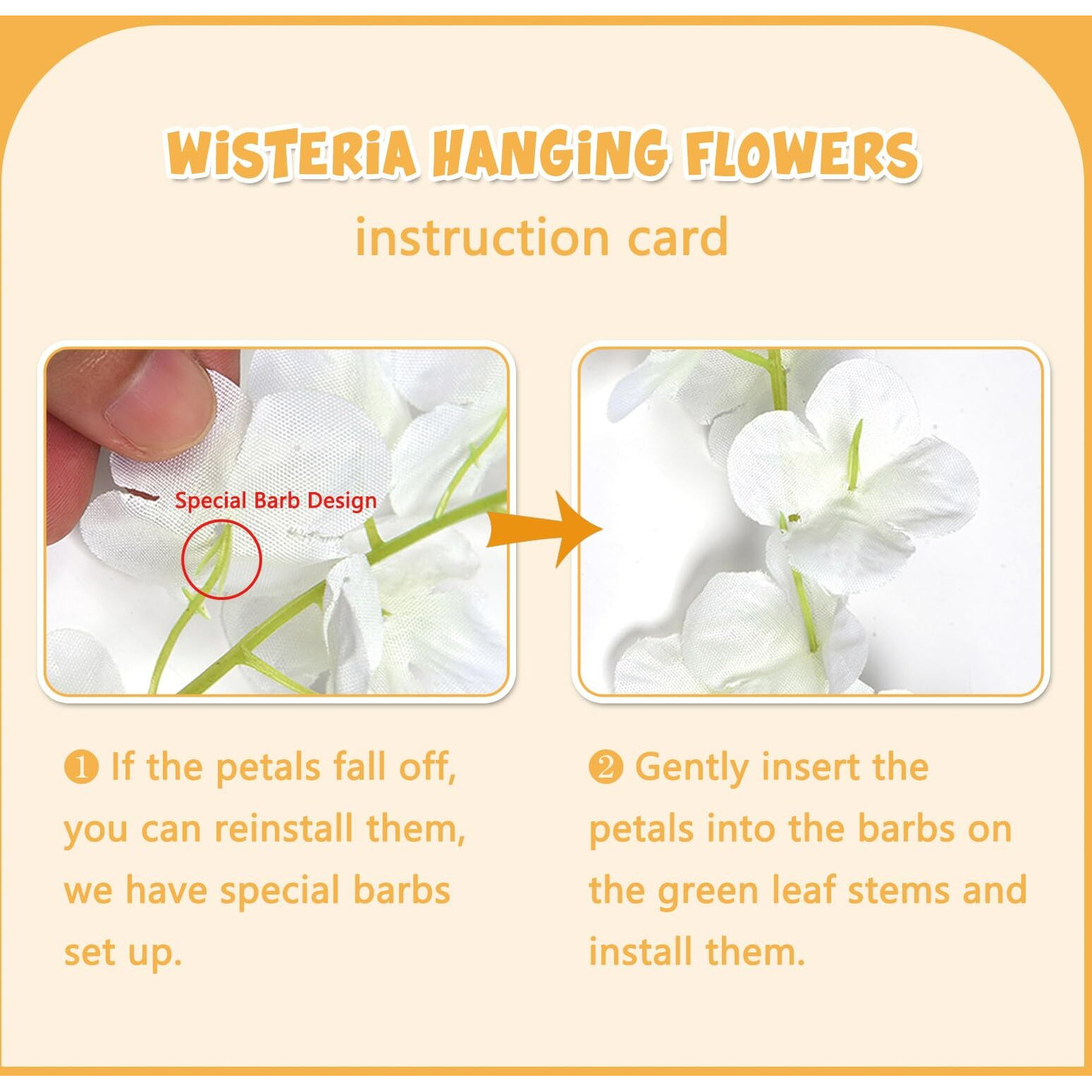 12 Pack Fall Wisteria Hanging Flowers Garland  3.77 Feet Orange Artificial Wisteria Flower Vines  Fake Orange Wisteria  Orange Flower Vines For Backdrop  Orange Trailing Flower  Hanging Flower Decor