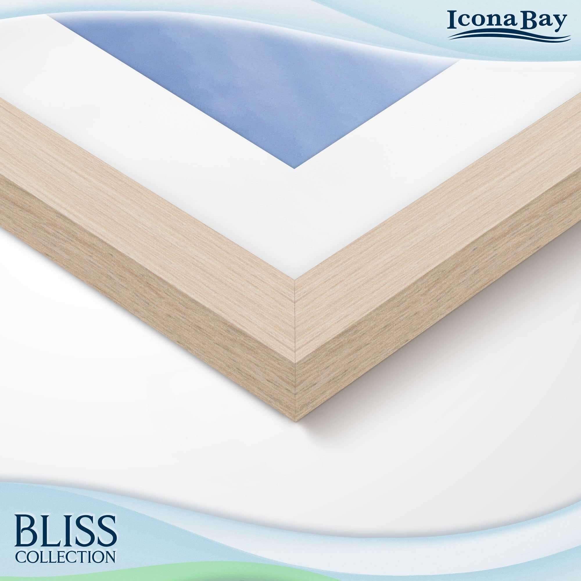 Icona Bay 12X16 Light Oak Picture Frame Fits 11X15 Photos With Mat To 9X12 Image  Modern Style Wood Composite Poster Frame  Wall Mount Only  Bliss Collection