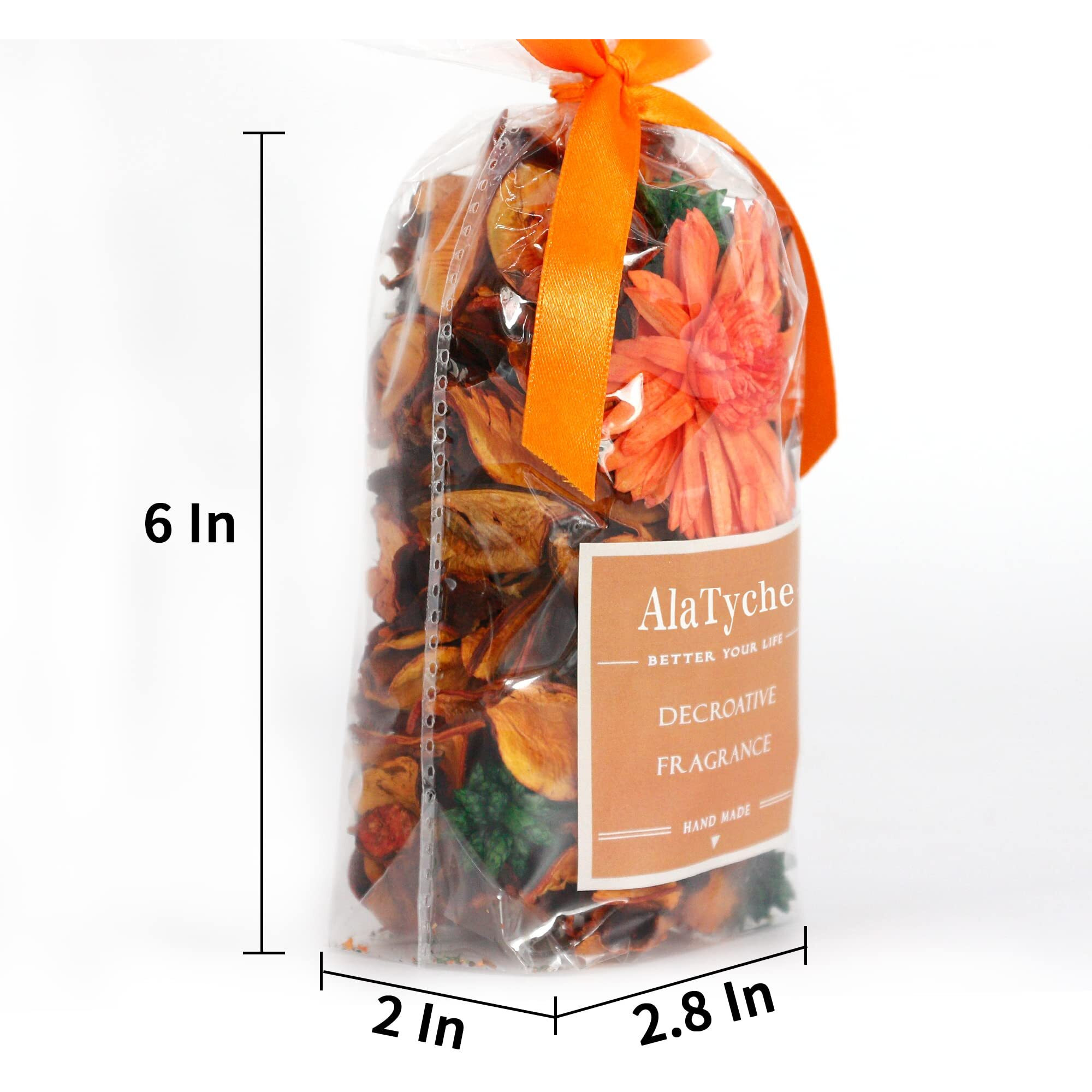 Alatyche Fall Potpourri Bags  Citrus Orange Scented Potpourri Bowl Filler Autumn Potpourri Dried Flower Home Fragrance Sachet  Harvest Vase Decor-Mini