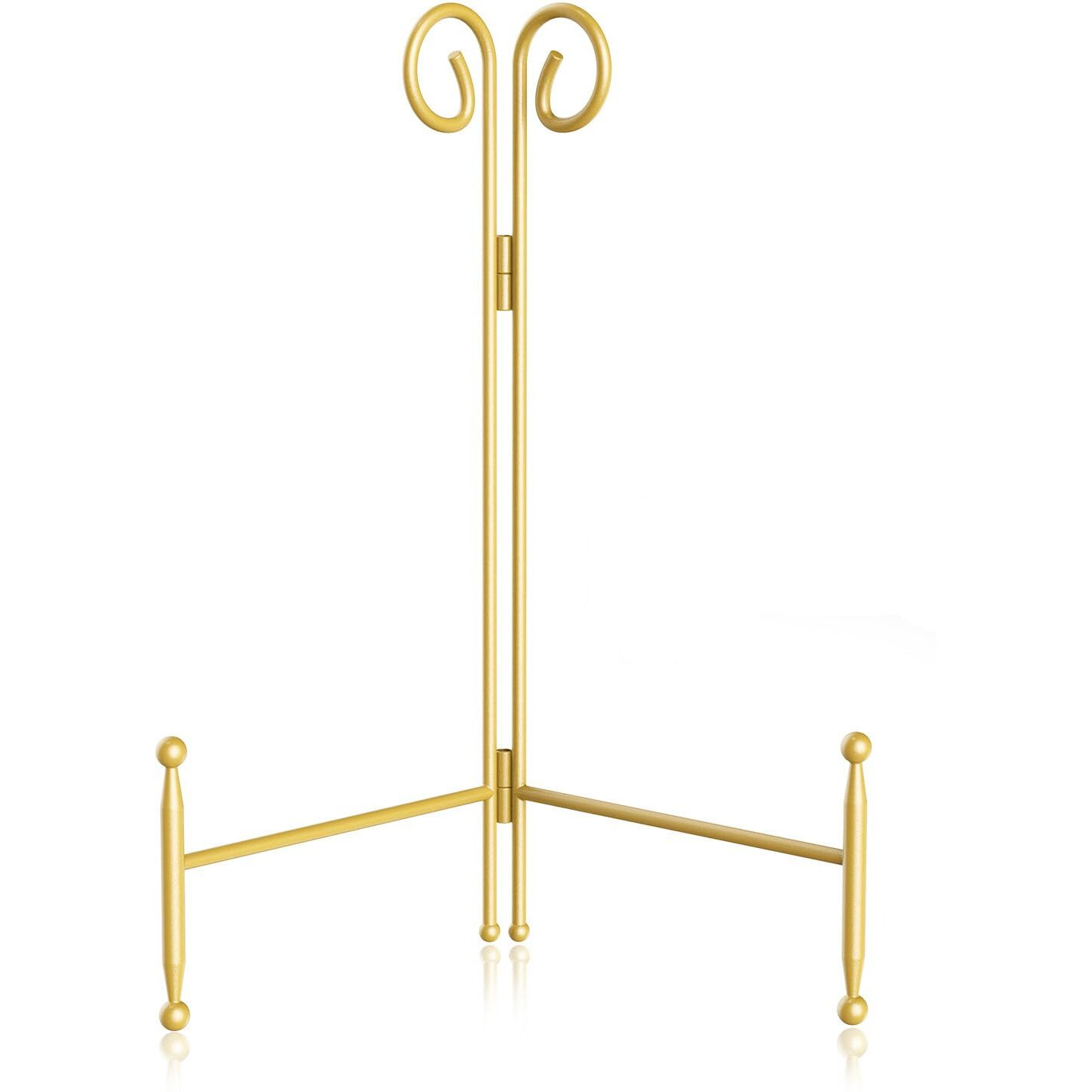 Svenjbb Plate Stand And Holder Display Stand 12 Inch  Gold Iron Picture Frame Stand For Display  Collapsible And Portable Easel Stand For Table (1 Pack)