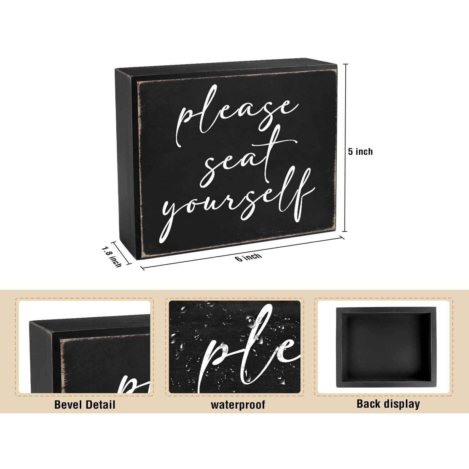 Pigort Funny Bathroom Sign Please Seat Yourself Inset Bathroom Home DCor Sign 5X6Inch