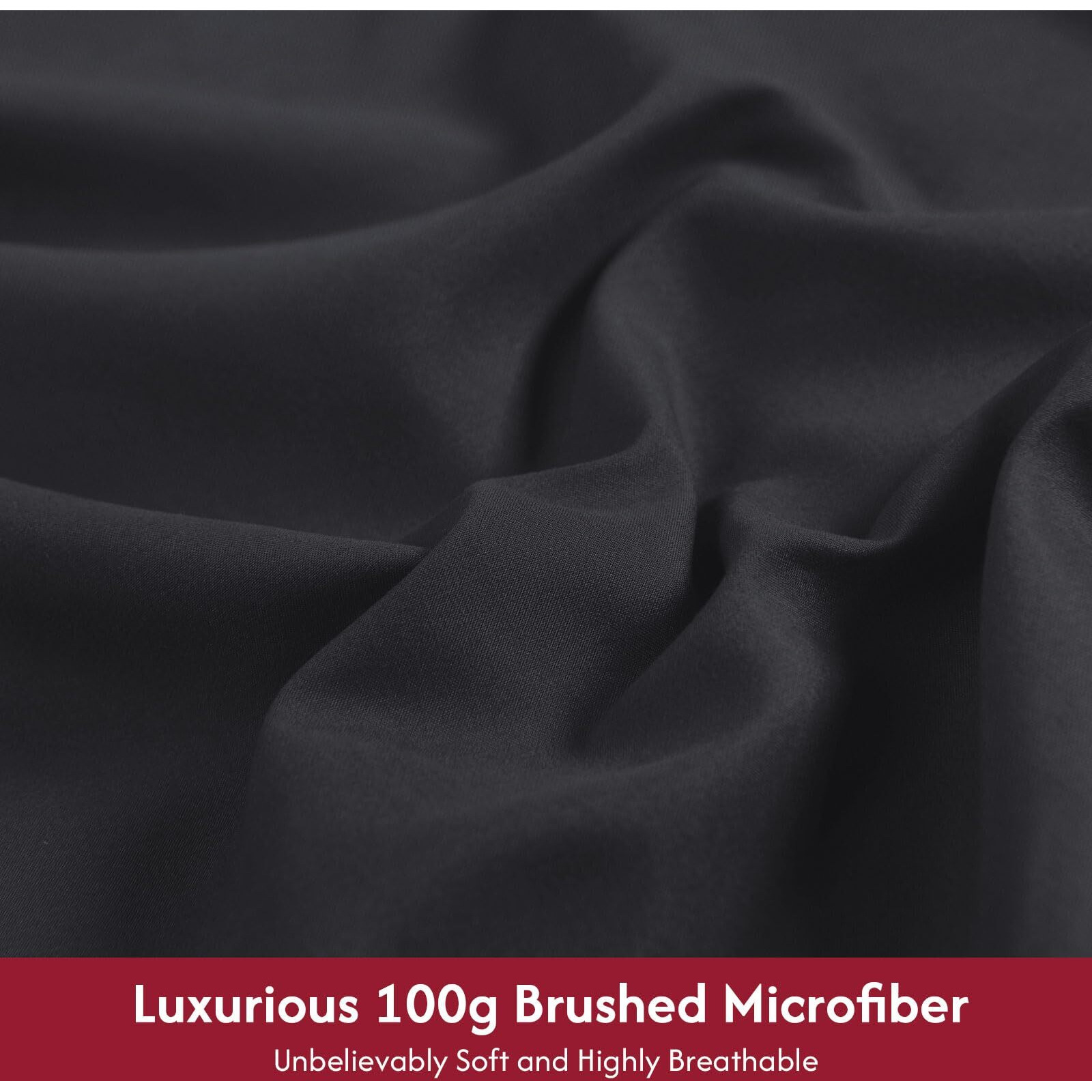 Lonava California King Size Sheet Set - 6 Piece Hotel Luxury Wrinkle-Free Microfiber Sheet  Oeko-Tex Certified  Breathable & Elastic  16"" Deep Pockets  Deep Gray