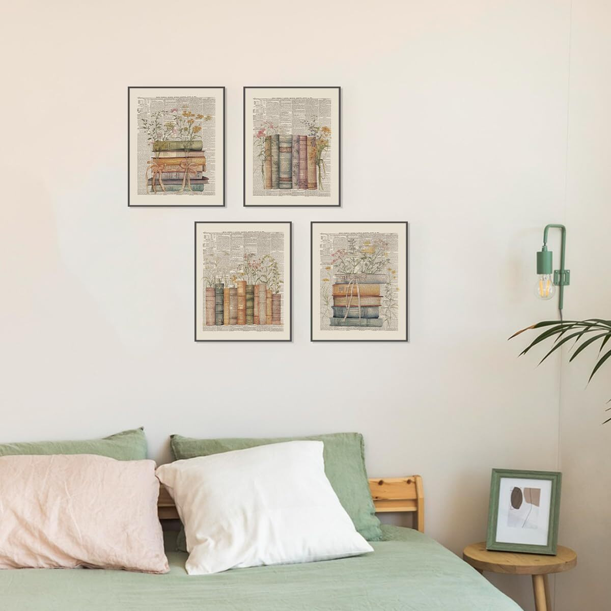 Plkmn Vintage Book Reading Posters For Library 8X10  Book Club Decorations  Library Decor  Retro Vintage Book Wall Art For Reading Room Classroom Nursery  Book Lovers Gifts  Set Of 4 Unframed