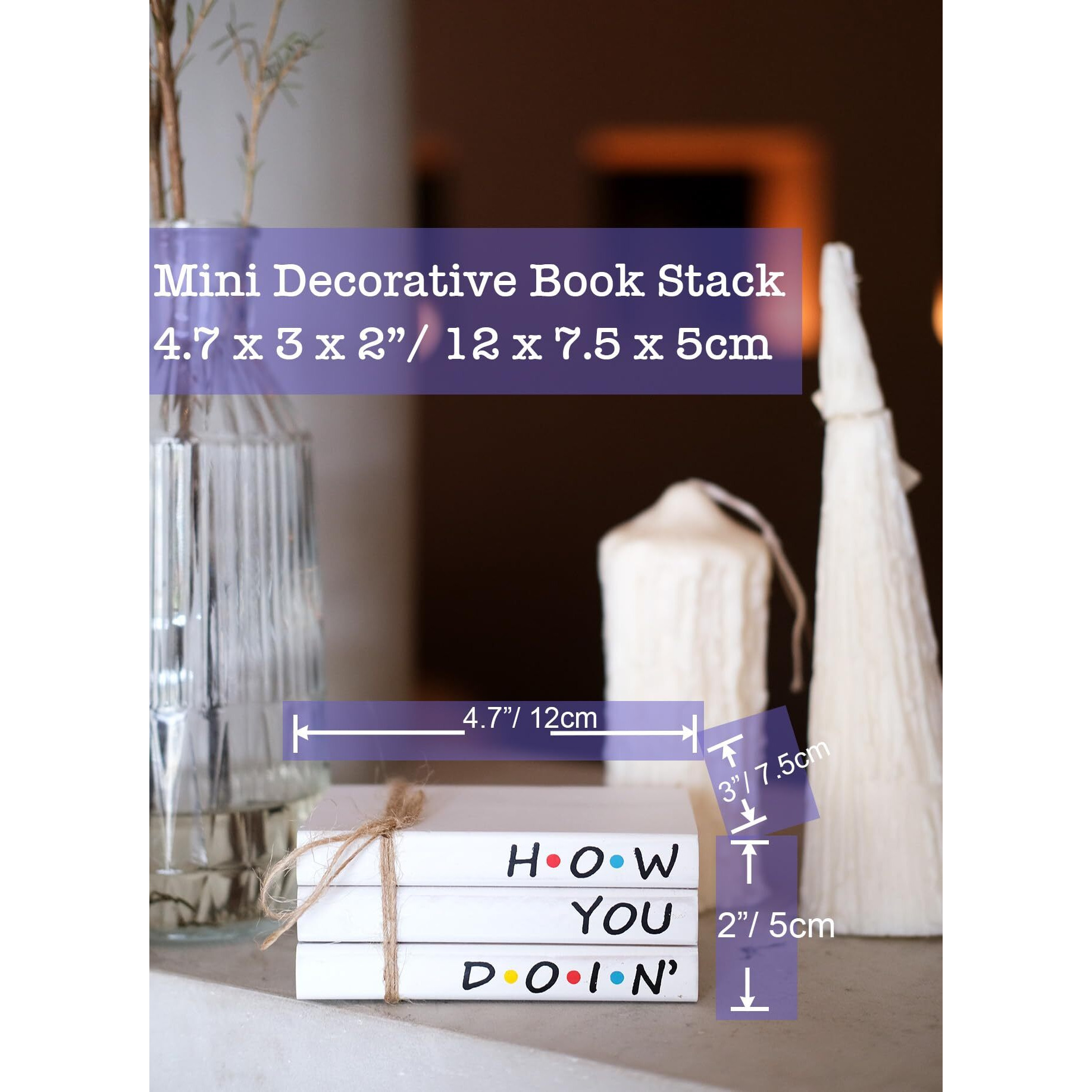 Rukejune Friends Tv Show Merchandise Sign For Home Tiered Tray Decor  Mini Decorative Wood Book Stack For Shelf Accent  Funny Friendship Gifts - How You Doing Sign