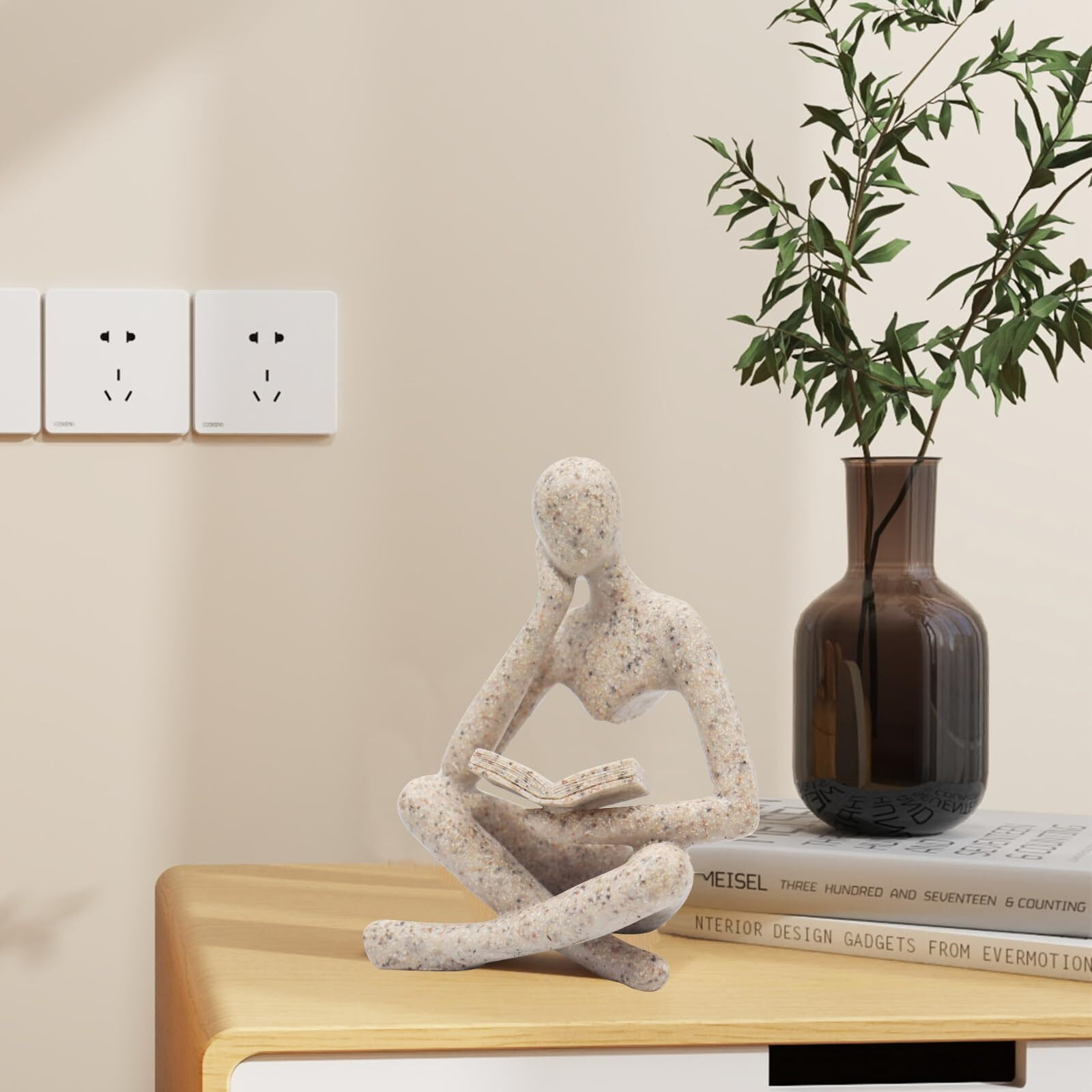 Reading Women Statue  Thinker Sculptures  Abstract Art Ornament  Modern Aesthetic Figurine Decoration  Suitable For Home Living Room Bedroom Office Shelf Table Desk Bookshelf Decor