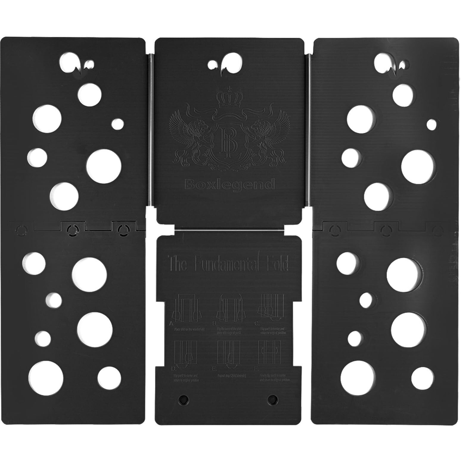 Boxlegend V5 Shirt Folding Board T-Shirt Folder Clothes Folder Laundry Organizer Helper For Adult Clothing Durable Plastic Folding Tool  Black