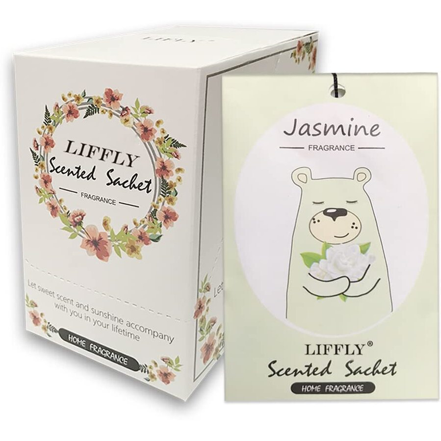Liffly 14 Packs Jasmine Scented Sachets Bag For Drawer And Closet Xmas Gift 15 Scents Optional
