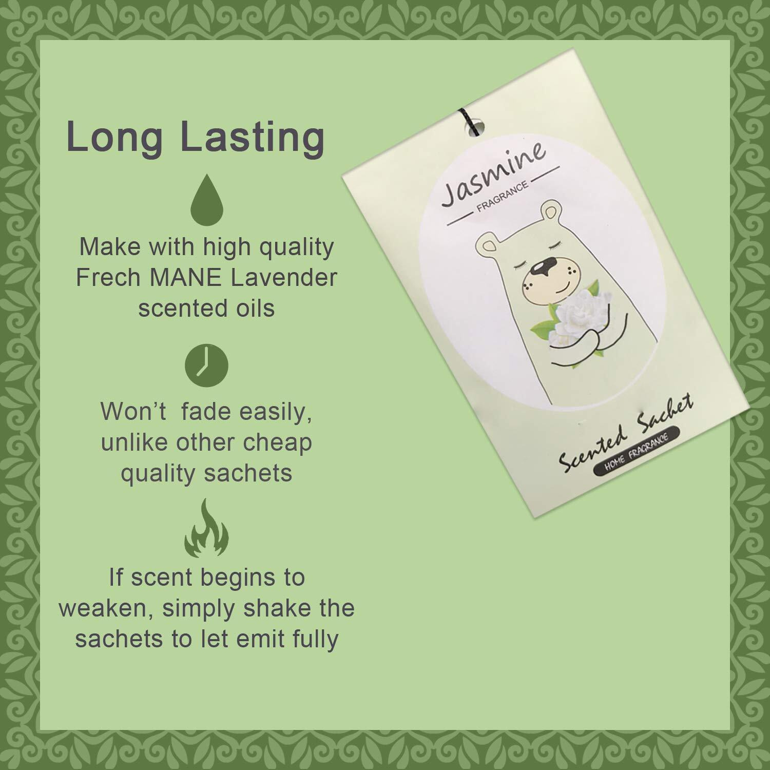 Liffly 14 Packs Jasmine Scented Sachets Bag For Drawer And Closet Xmas Gift 15 Scents Optional