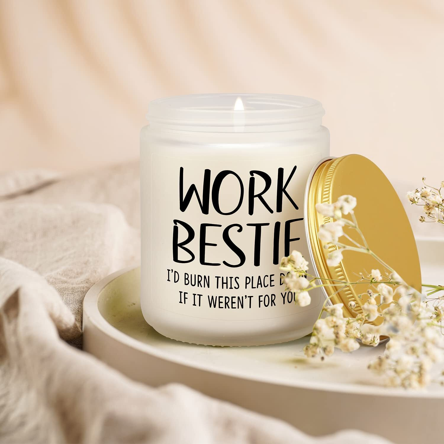 Coworker Gifts For Women - Work Bestie Gift  Funny Farewell  Going Away  Leaving Job  Goodbye Gifts For Coworkers  Thank You Gift For Work Friend Colleague Birthday Retirement  Lavender Scented Candle