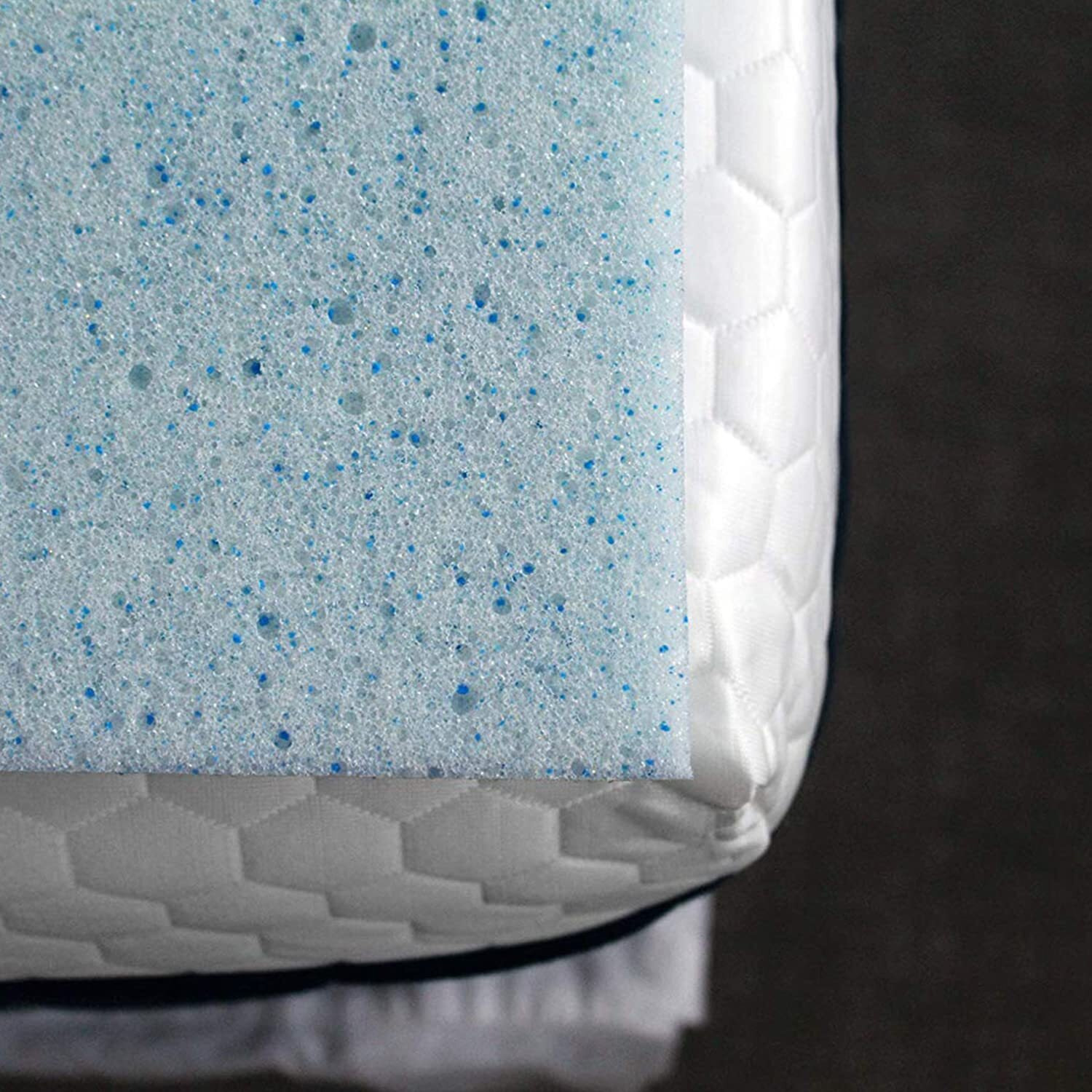 Lounj 2 Inch Rv Gel Memory Foam Mattress Topper  3/4 Full Short (48X75)  Blue