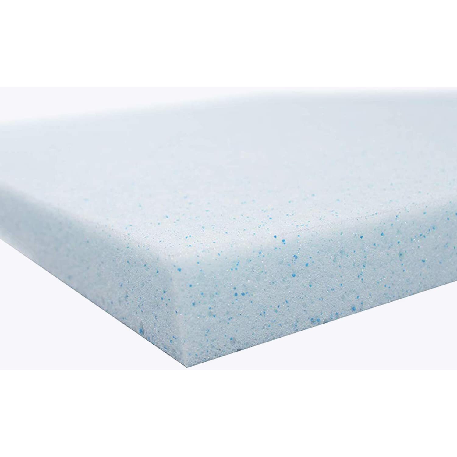 Lounj 2 Inch Rv Gel Memory Foam Mattress Topper  3/4 Full Short (48X75)  Blue