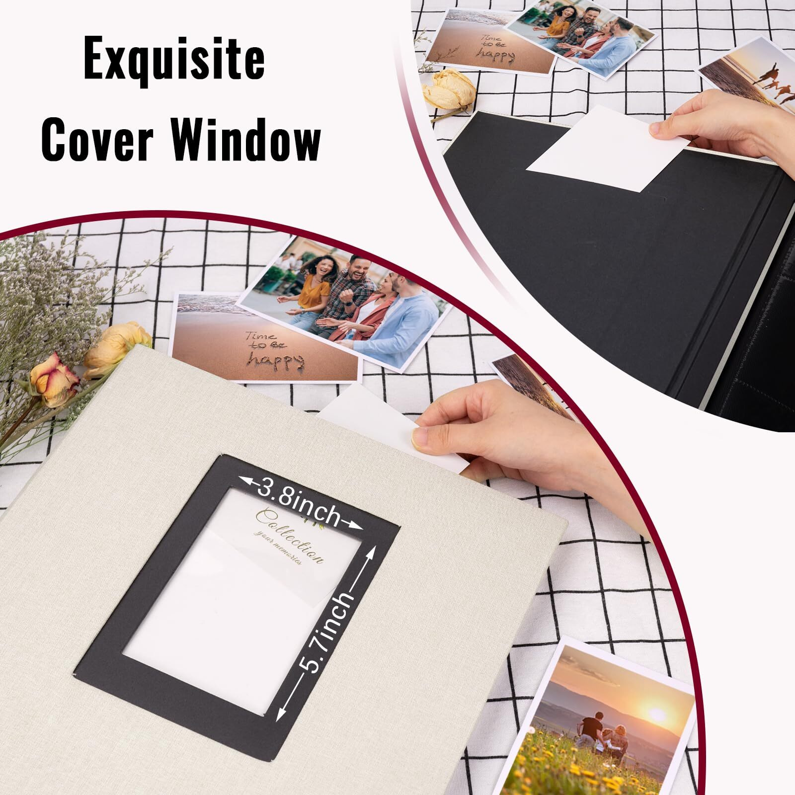 Linen Photo Album 4X6 Large Capacity 1000 Pockets Pictures Fabric Cover Books Albums Wedding School Family Anniversary Baby Memory Engagement Travel Albums(Beige  1000 Pockets)