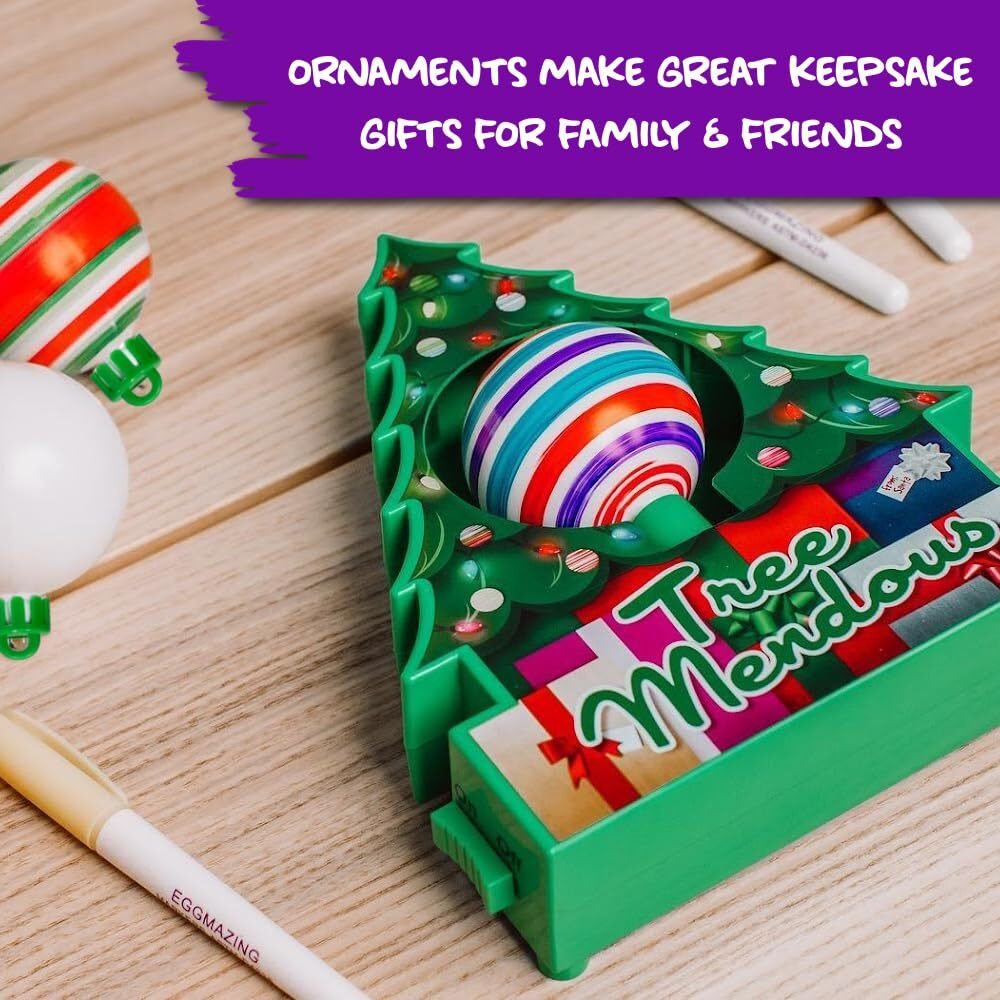 The Treemendous Ornament Decorator Treemendous Christmas Tree Ornament Decorating Refill Kit - Blank White Ball Ornaments Compatible With Treemendous Tree And Gift Box Ornament Decorators (50 Pack)