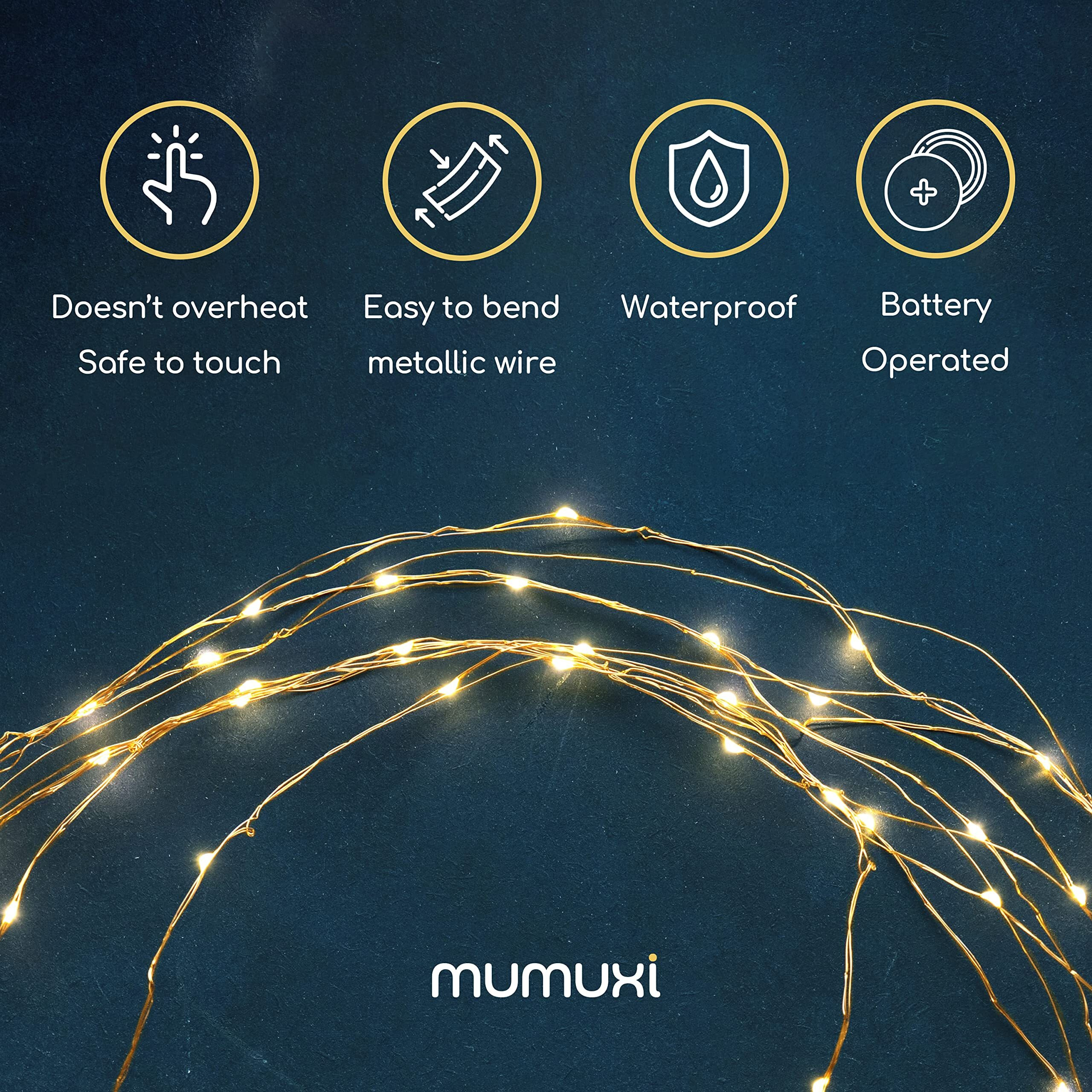 Mumuxi Led Fairy Lights Battery Operated String Lights [12 Pack] 7.2Ft 20 Battery Powered Led Mini Lights  Centerpiece Table Decorations  Wedding Party Bedroom Mason Jar Christmas  Warm White