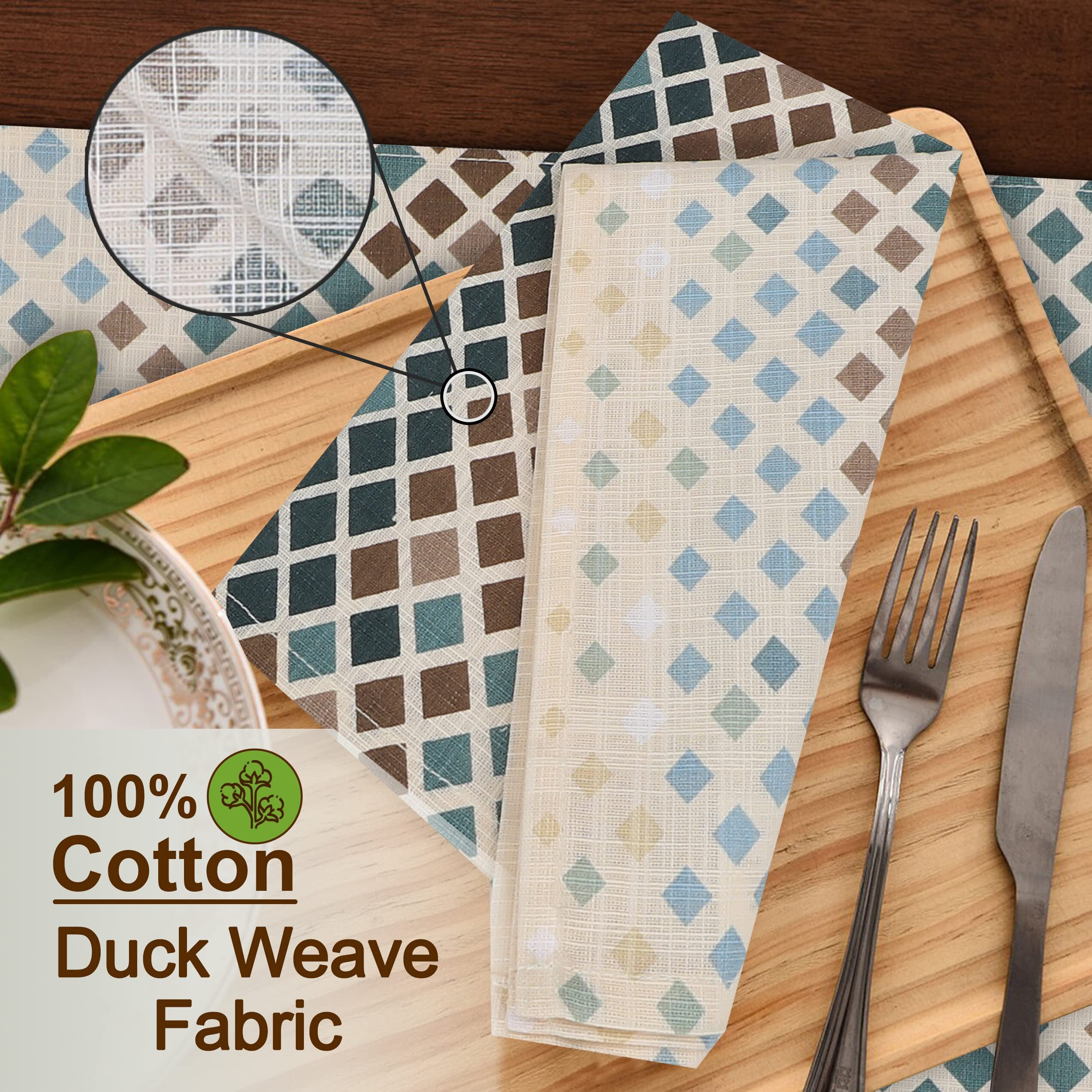 Ruvanti Cloth Napkins Set Of 6 Cotton 100%  18X18 Inches Napkins Cloth Washable  Soft  Absorbent. Cotton Napkins For Parties  Christmas  Thanksgiving  Weddings  Dinner Napkins Cloth - Faded