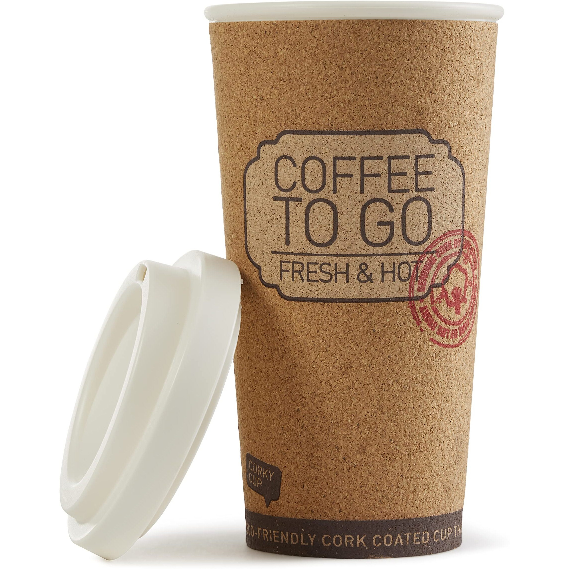 Life Story Corky Cup Reusable 16 Oz Insulated Travel Mug Coffee Thermos (2 Pack)