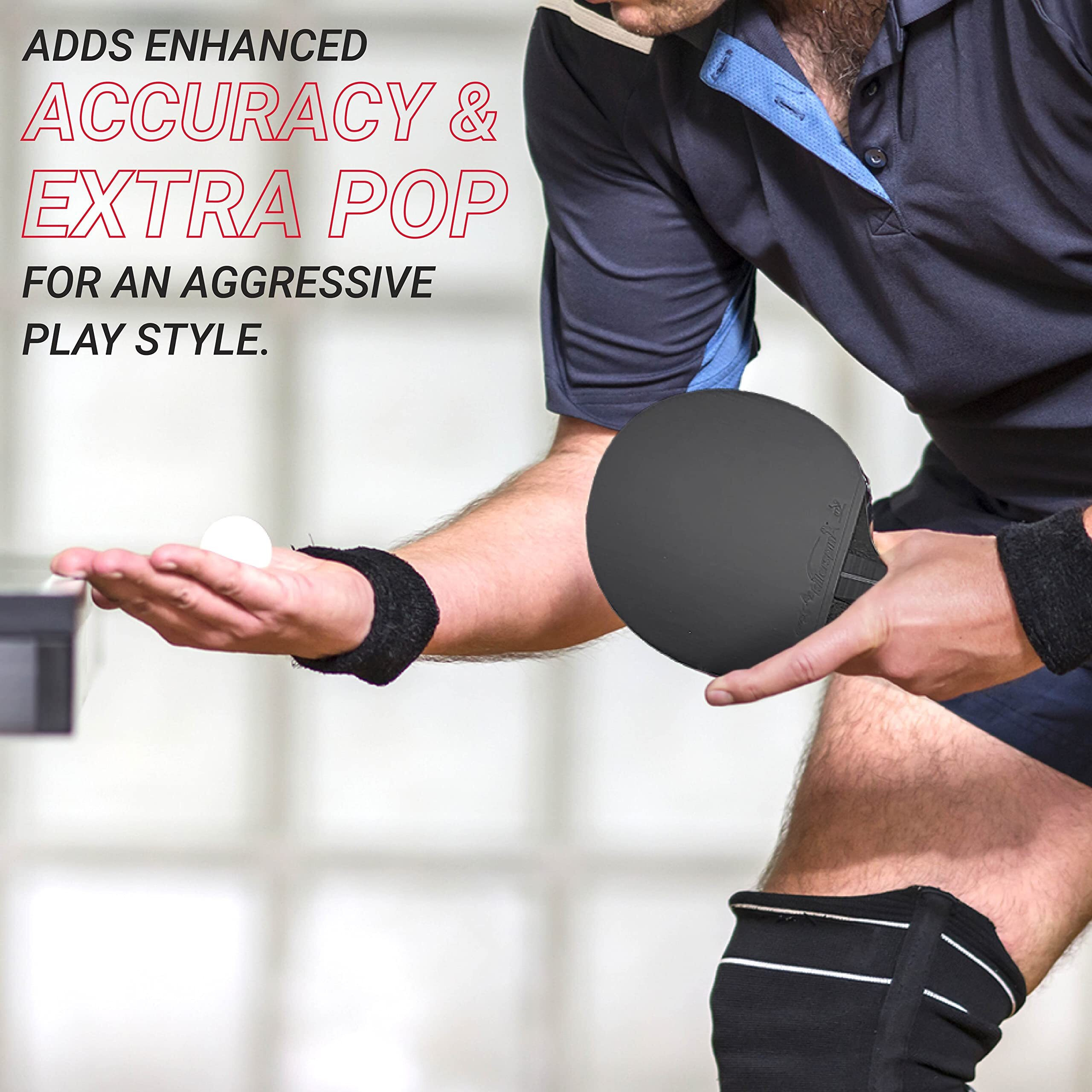Killerspin Impact D9 Powergrip Table Tennis Paddles  Table Tennis Racket  Ping Pong Paddle Case  Table Tennis Equipment For Intermediates/Advanced Players  7-Ply Wood