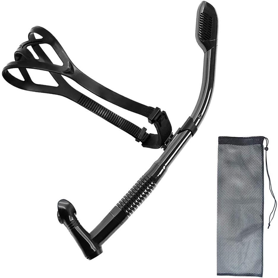 Uniswim Rotate Function Swim Snorkel For Training Swimming Front Snorkel Lap Swimming Swimmer Training Diving Snorkeling Comfortable Mouthpiece For Pool Open Water (Black)