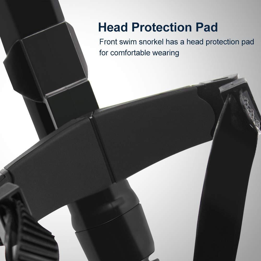 Uniswim Rotate Function Swim Snorkel For Training Swimming Front Snorkel Lap Swimming Swimmer Training Diving Snorkeling Comfortable Mouthpiece For Pool Open Water (Black)