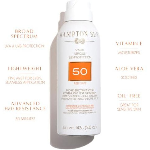 Hampton Sun Spf 50 Continuous Mist Sunscreen  5 Oz
