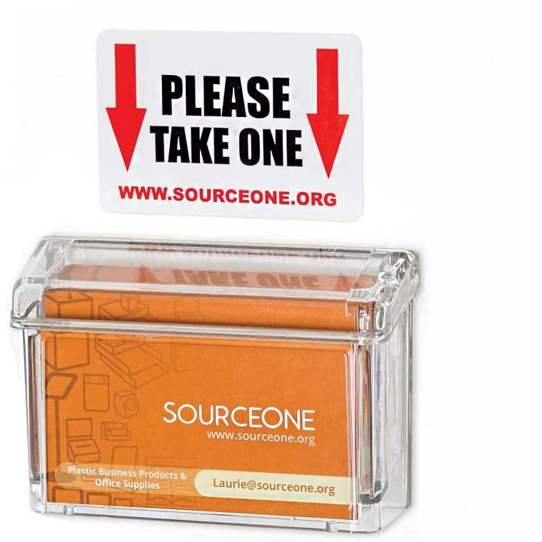 Sourceone.Org Source One Premium Outdoor Business Card Holder Peel And Stick Clear Unbreakable Take One Sticker Included